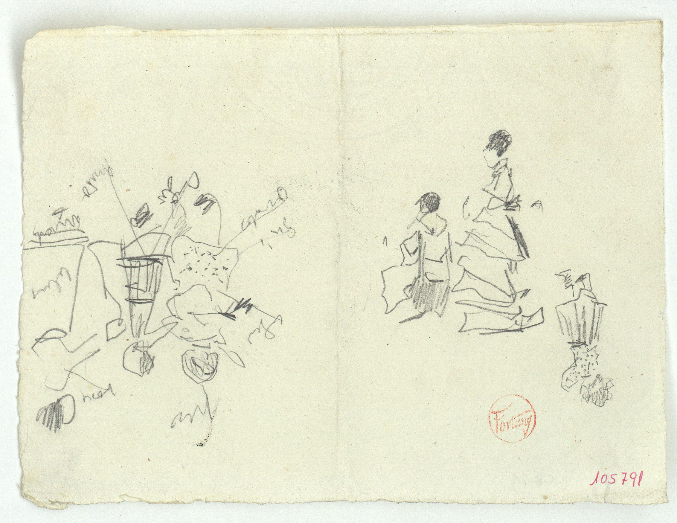 image for: Marià Fortuny - Croquis de figures - Cap a 1870-1874