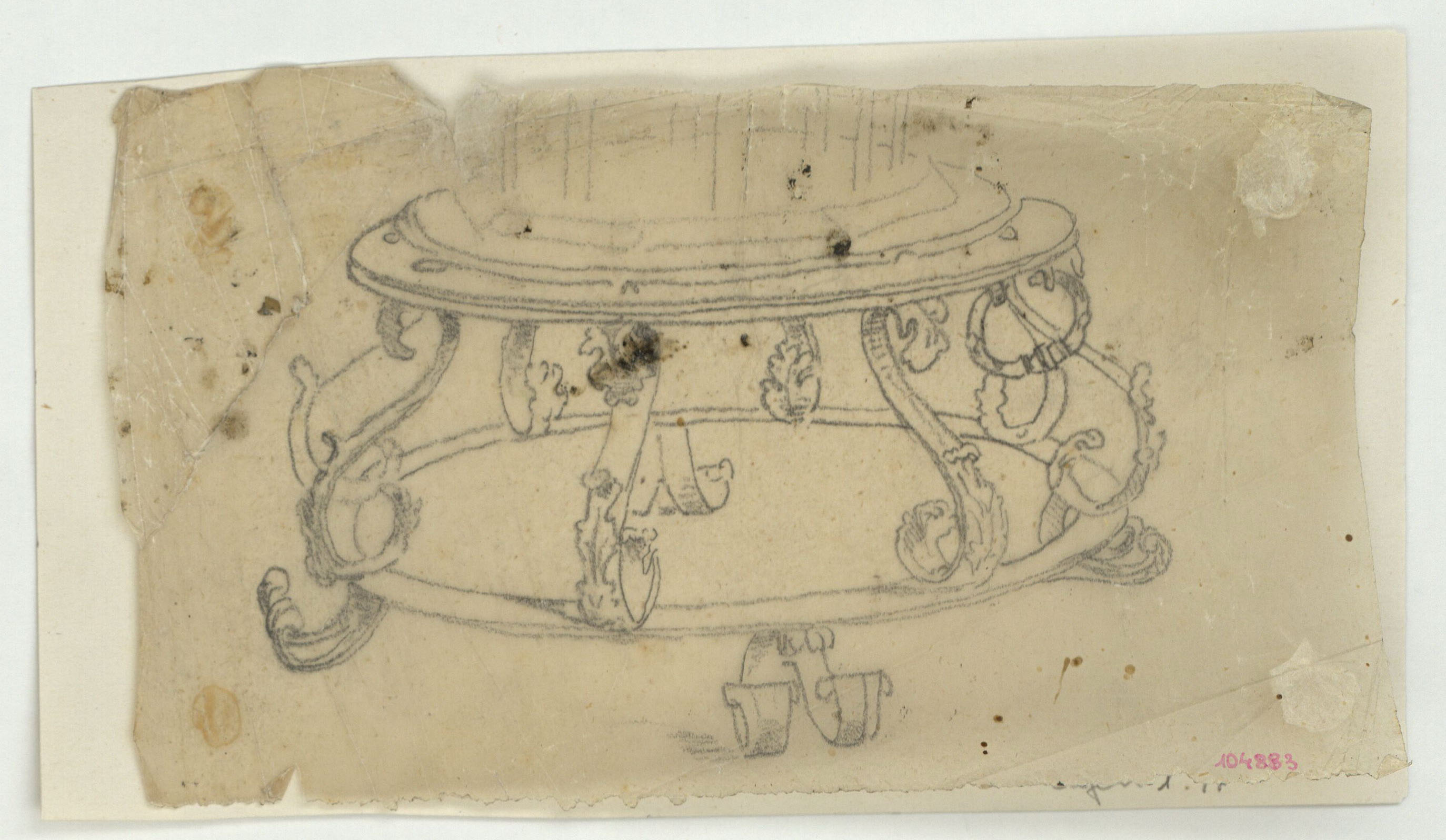 image for: Marià Fortuny - Calc del suport d'un braser - Cap a 1863-1870