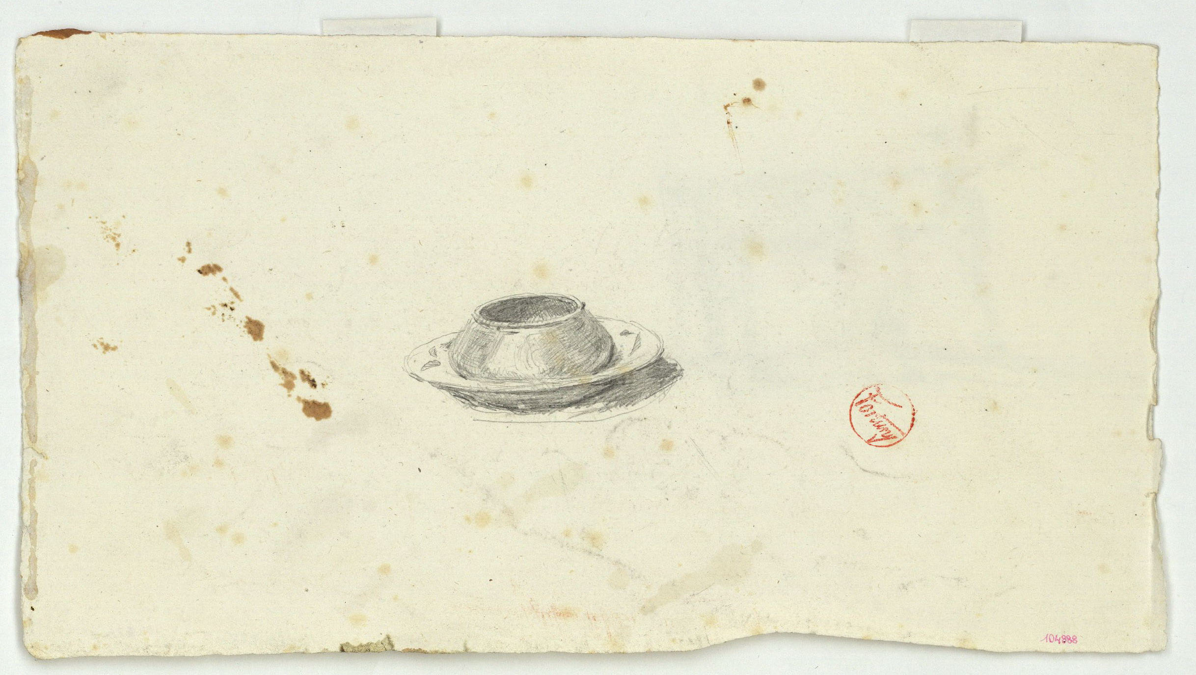 image for: Marià Fortuny - Estudi per al gravat «Cabilenc mort» (anvers) / Estudi per al quadre «La vicaria» (revers) - Cap a 1867