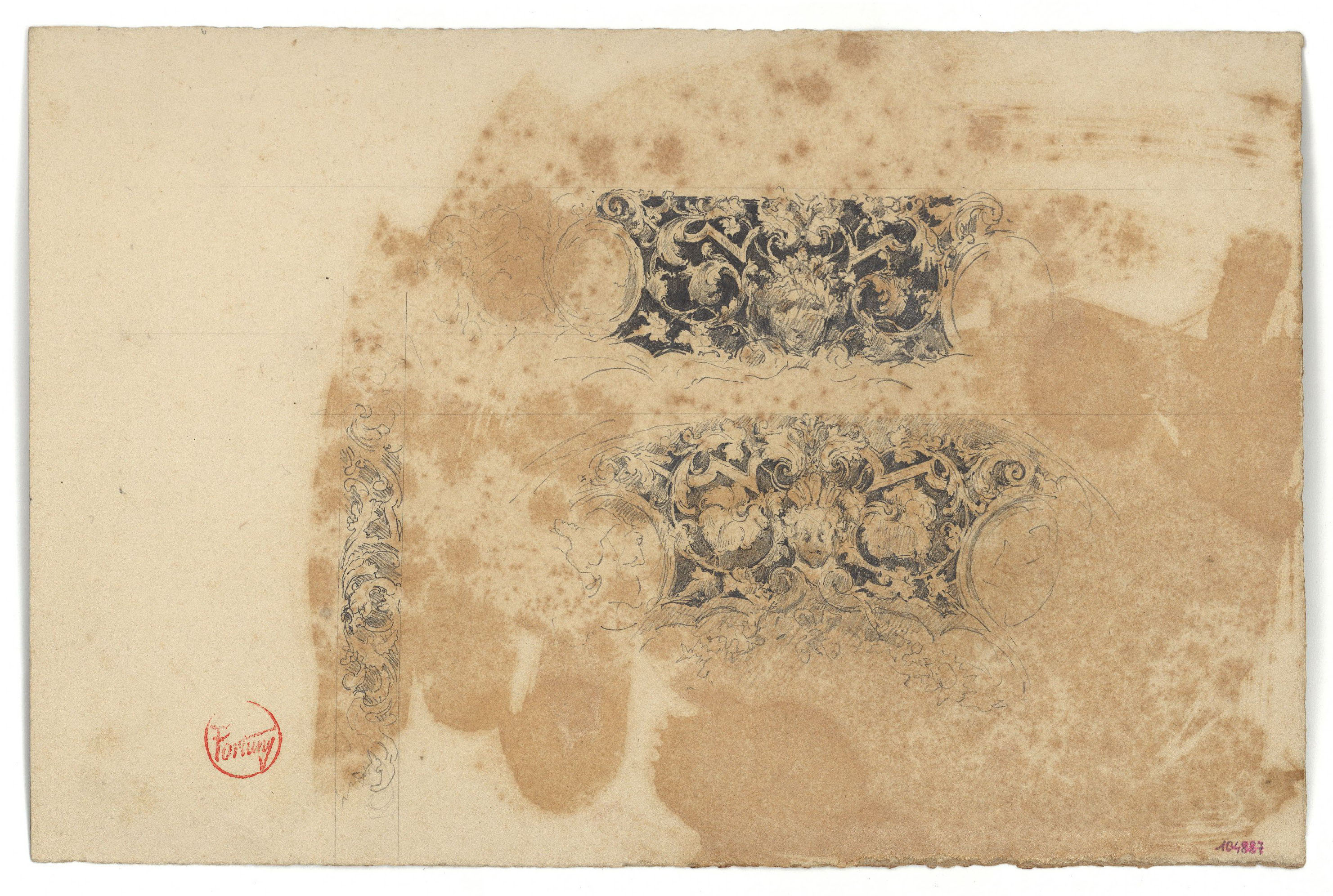 image for: Marià Fortuny - Sanefes amb roleus vegetals - Cap a 1870-1874