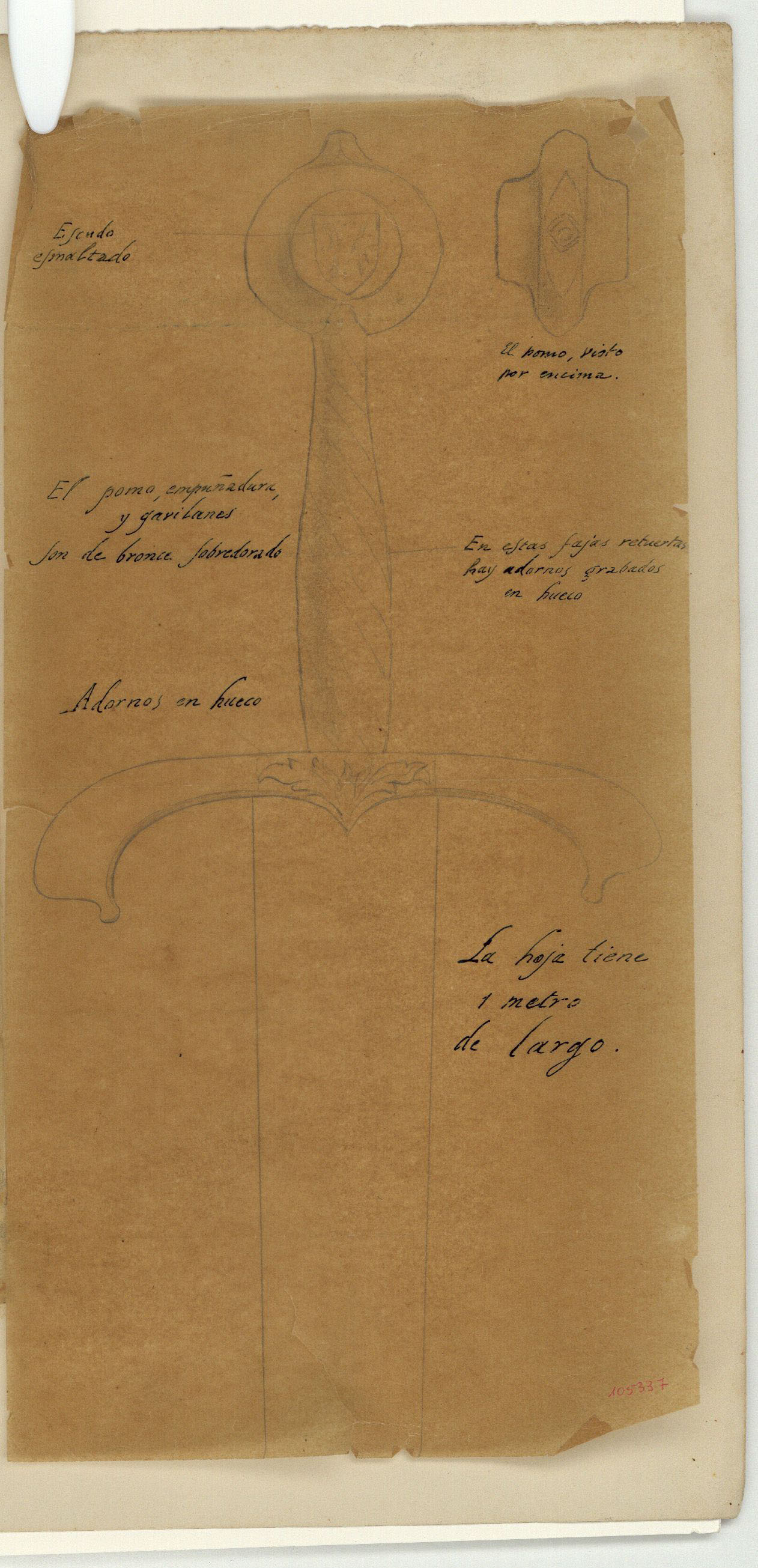 image for: Marià Fortuny - Calc del pom d'una espasa d'estil musulmà - Cap a 1867-1872