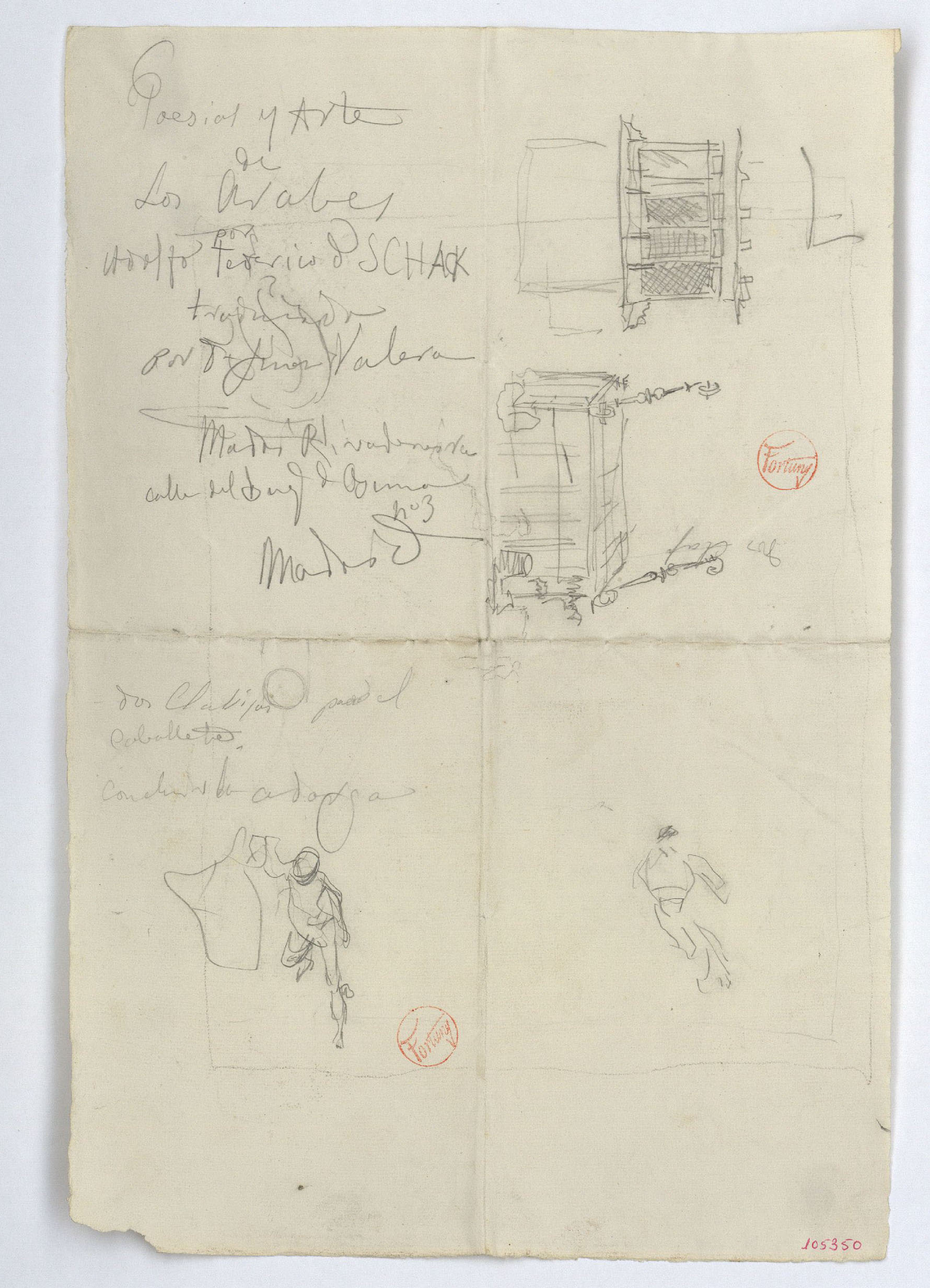 image for: Marià Fortuny - Esbossos diversos - Cap a 1870-1872