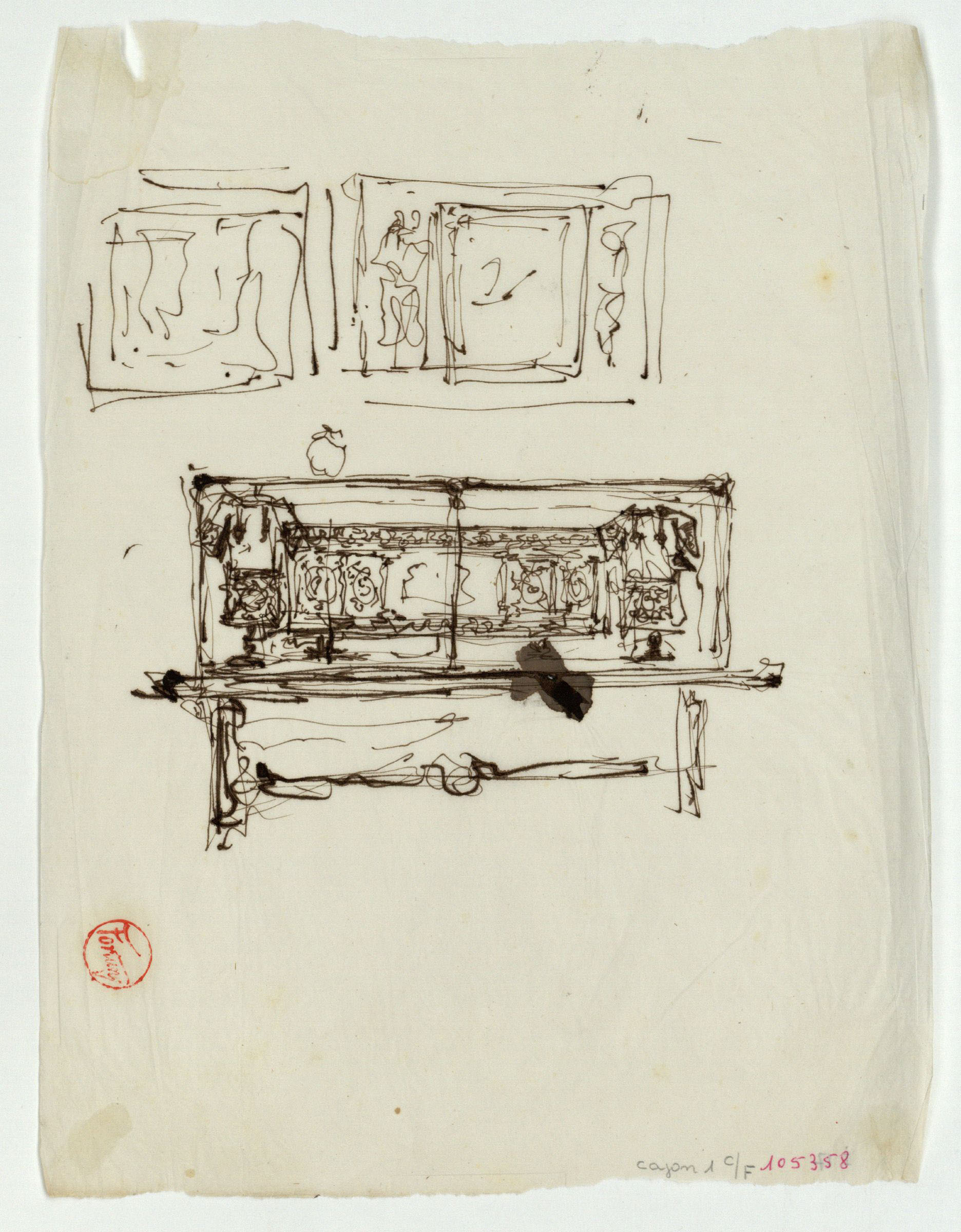 image for: Marià Fortuny - Arquimesa i croquis inconcret - Cap a 1867-1872