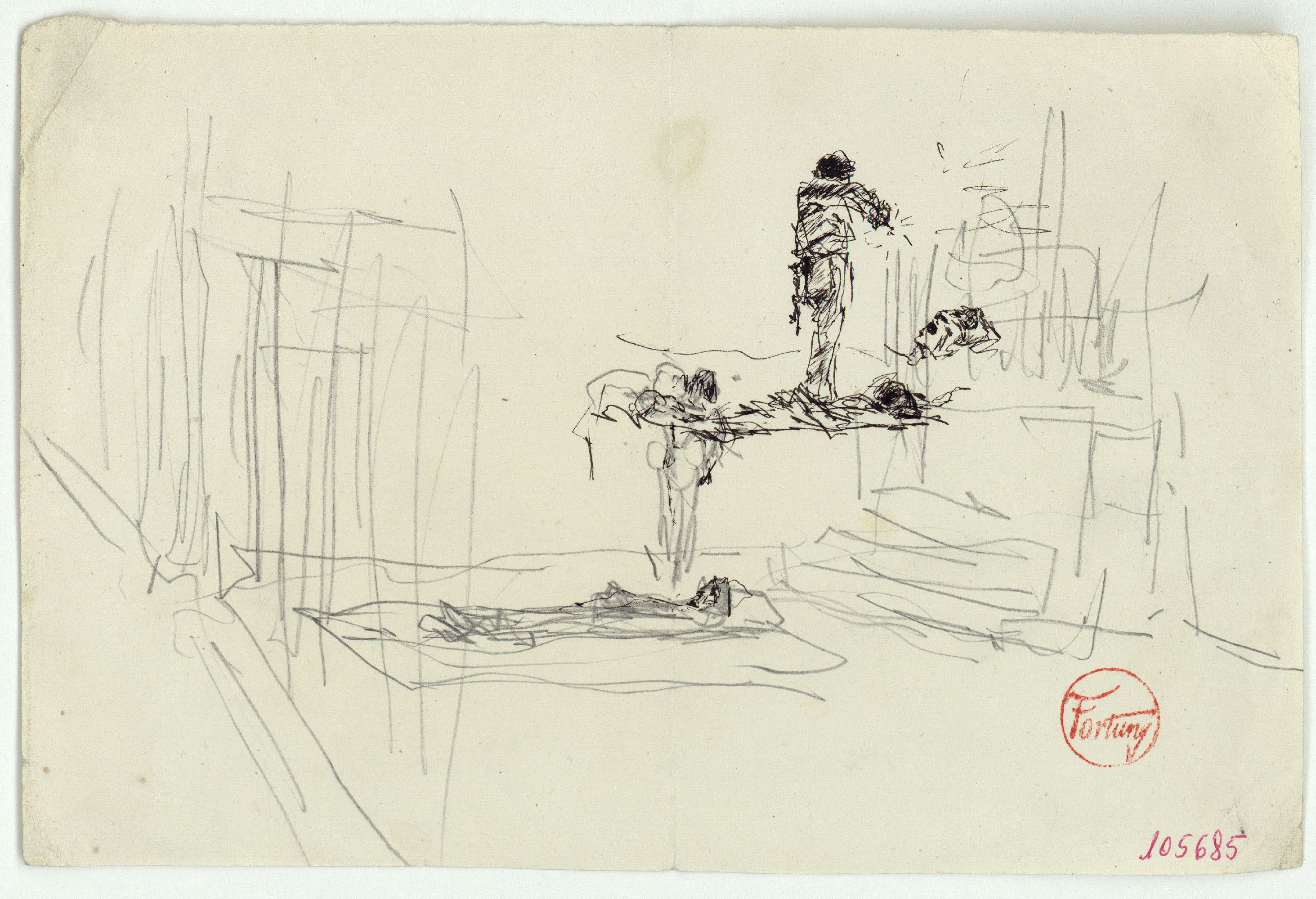 image for: Marià Fortuny - Esbós de figures - Cap a 1870-1874