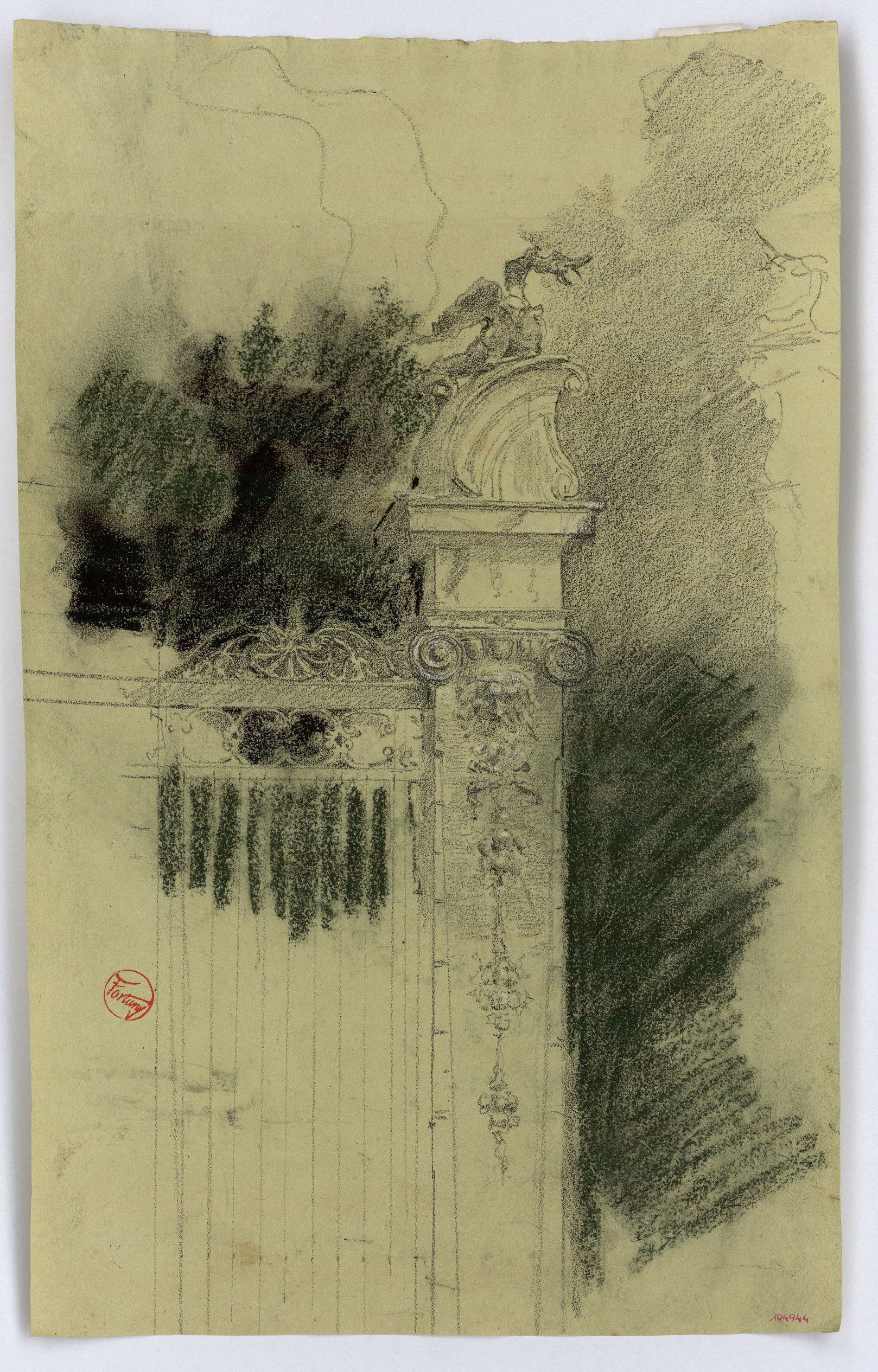 image for: Marià Fortuny - Estudi per al quadre «El jardí dels poetes» - Cap a 1871