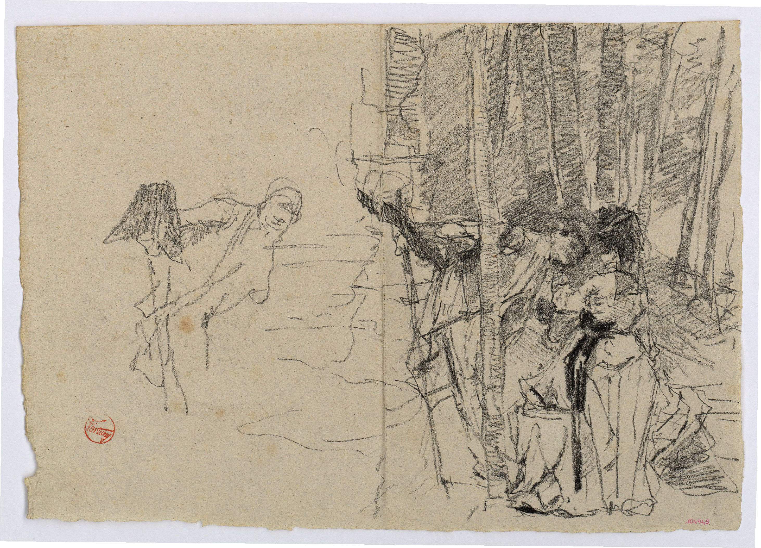 image for: Marià Fortuny - Estudi per al quadre «El jardí dels poetes» - Cap a 1871