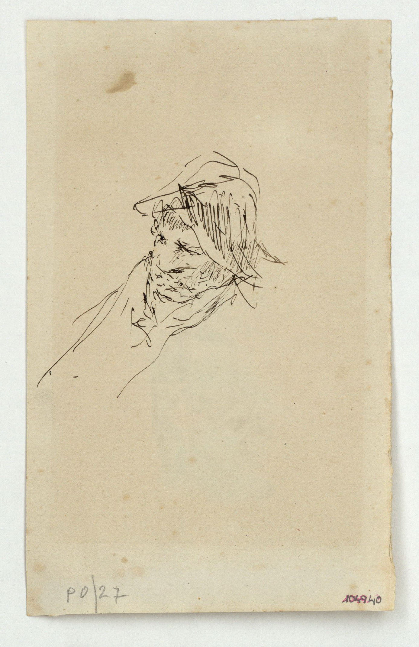 image for: Marià Fortuny - Retrat de dona (anvers) / Estudi per al quadre «La vicaria» (revers) - Cap a 1870-1874 [1]