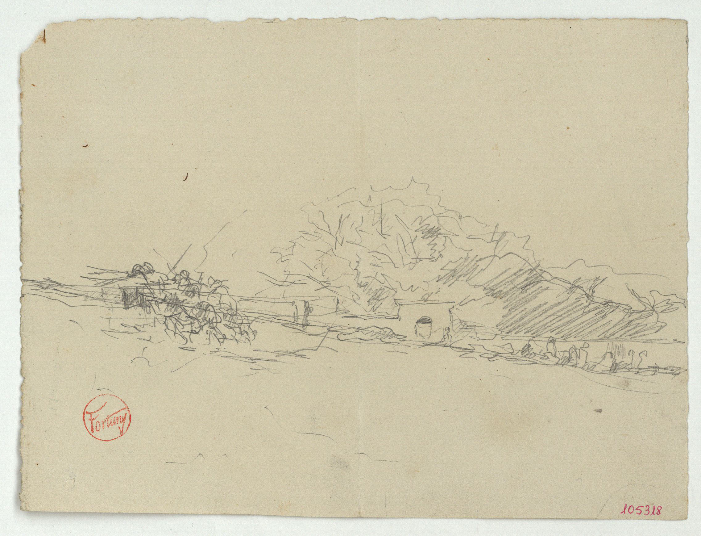 image for: Marià Fortuny - Paisatge marroquí amb figures - Cap a 1860-1862