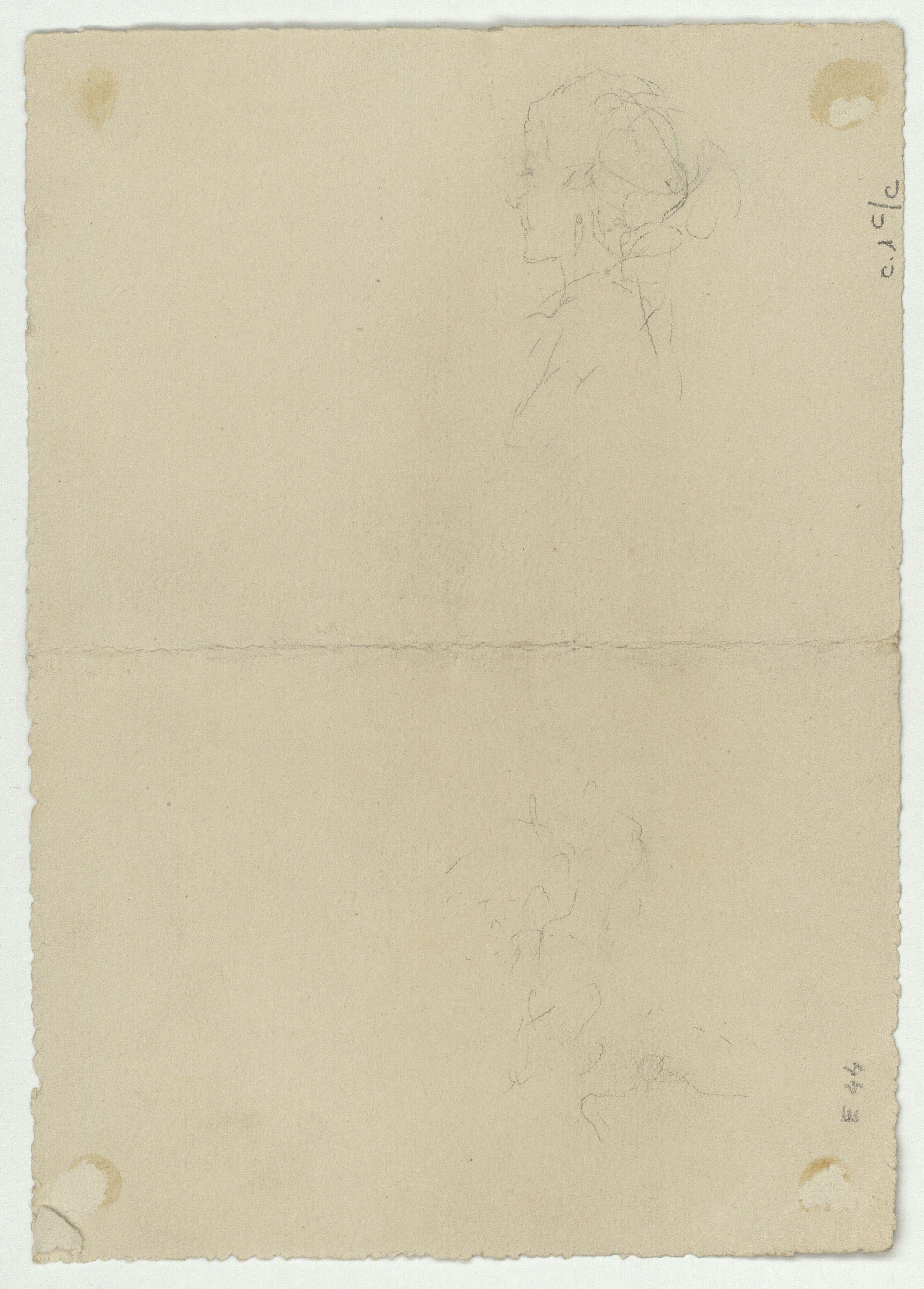 image for: Marià Fortuny - Paisatge marroquí [?] (anvers) / Esbós de cap femení (revers) - Cap a 1860-1862 [1]