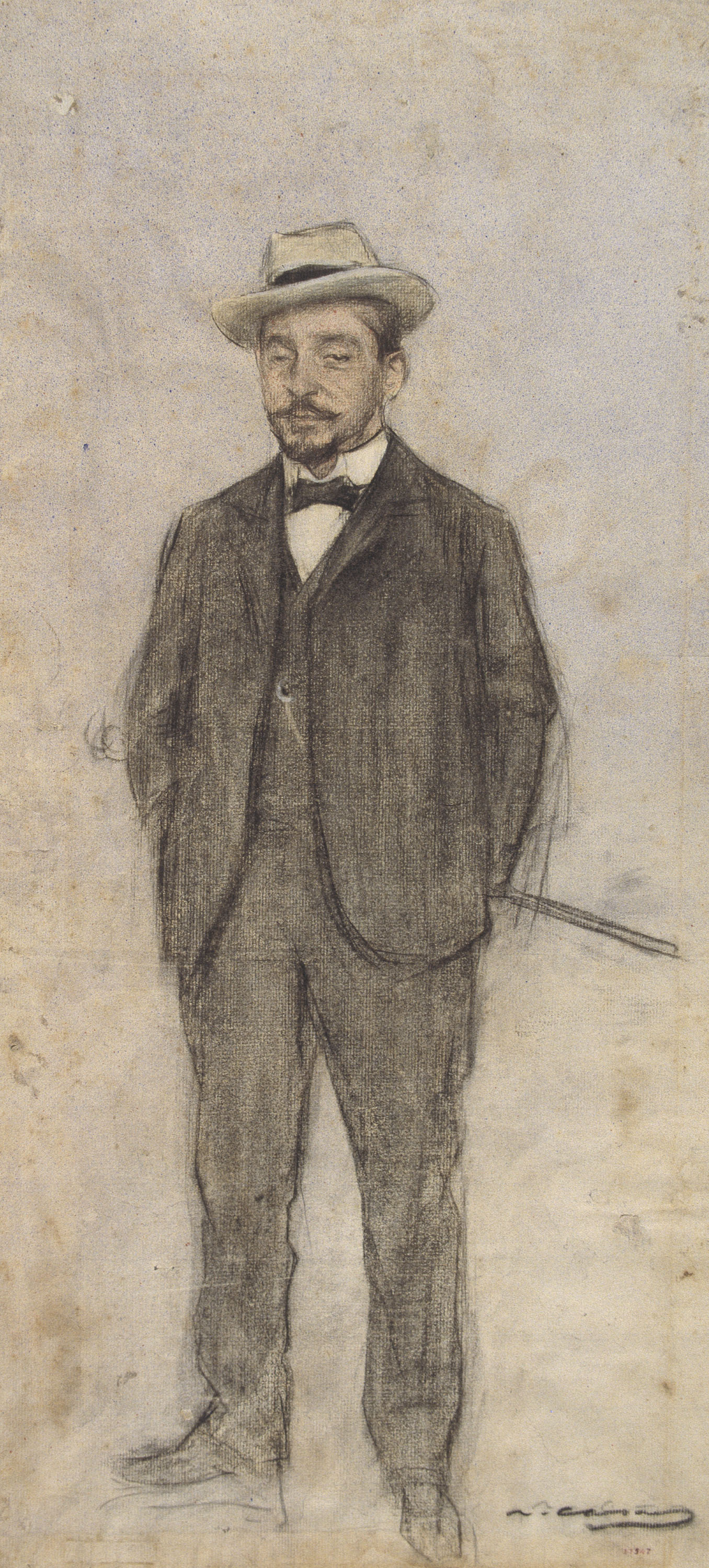 image for: Ramon Casas - Retrat de Manuel Font - Cap a 1897-1899