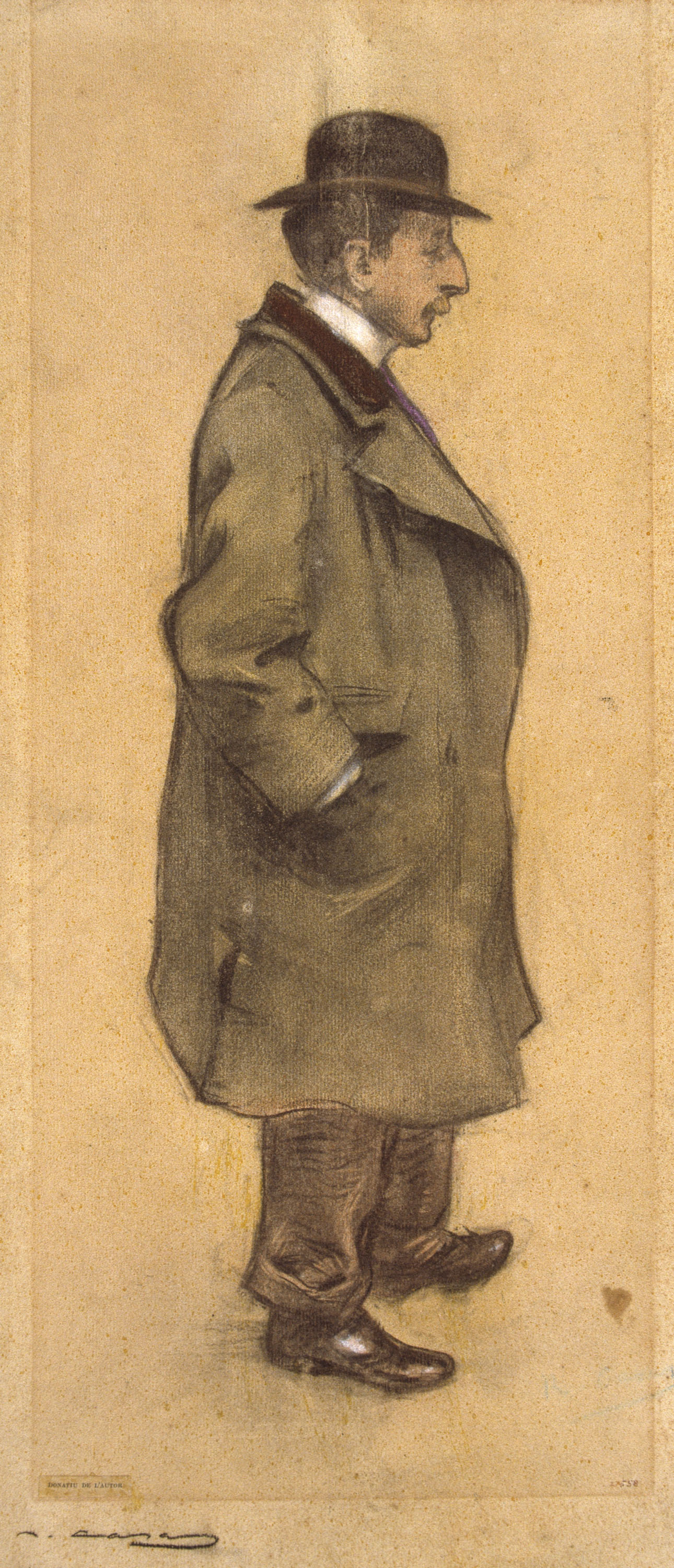 image for: Ramon Casas - Retrat de Pere Coll i Rataflutis - Cap a 1897-1898