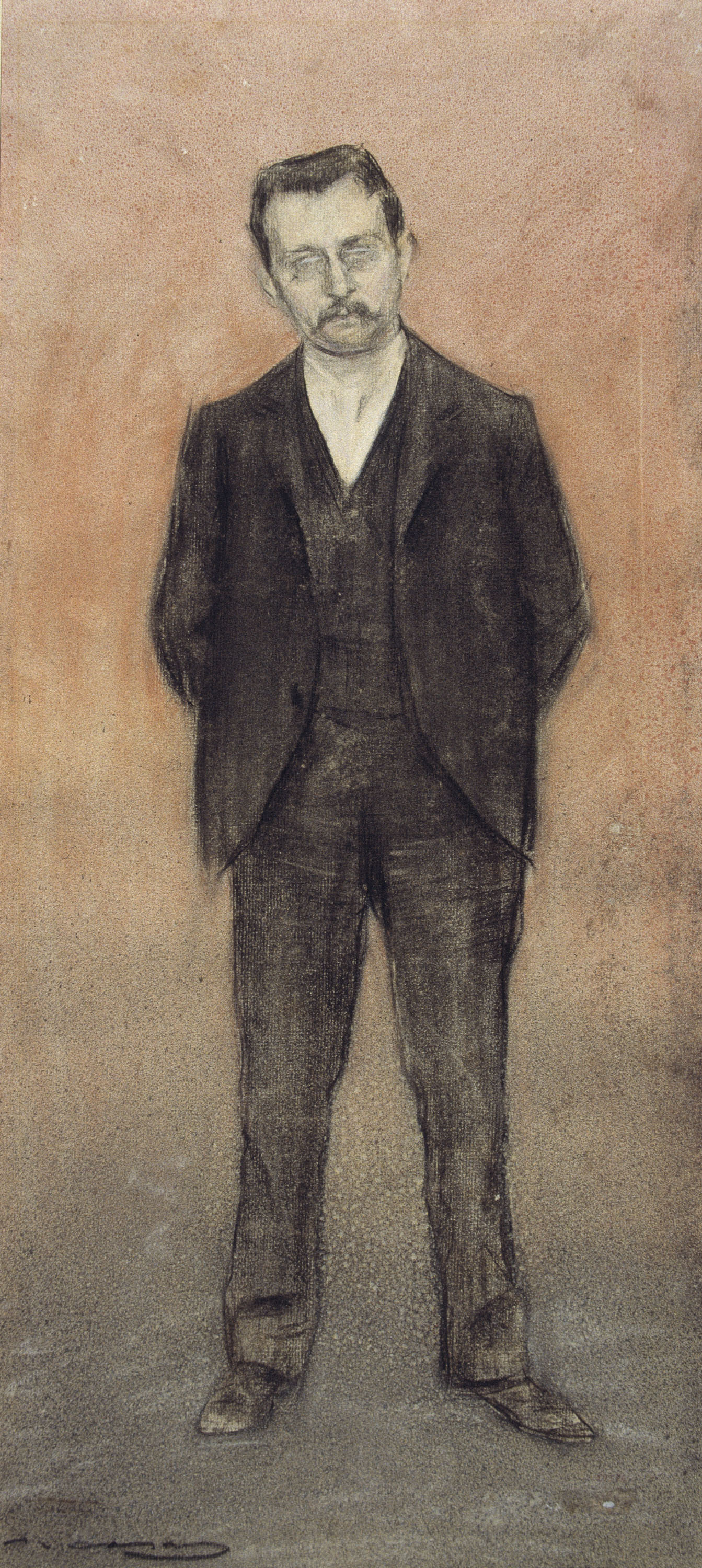 image for: Ramon Casas - Retrat d'Enric Prat de la Riba - Cap a 1897-1899