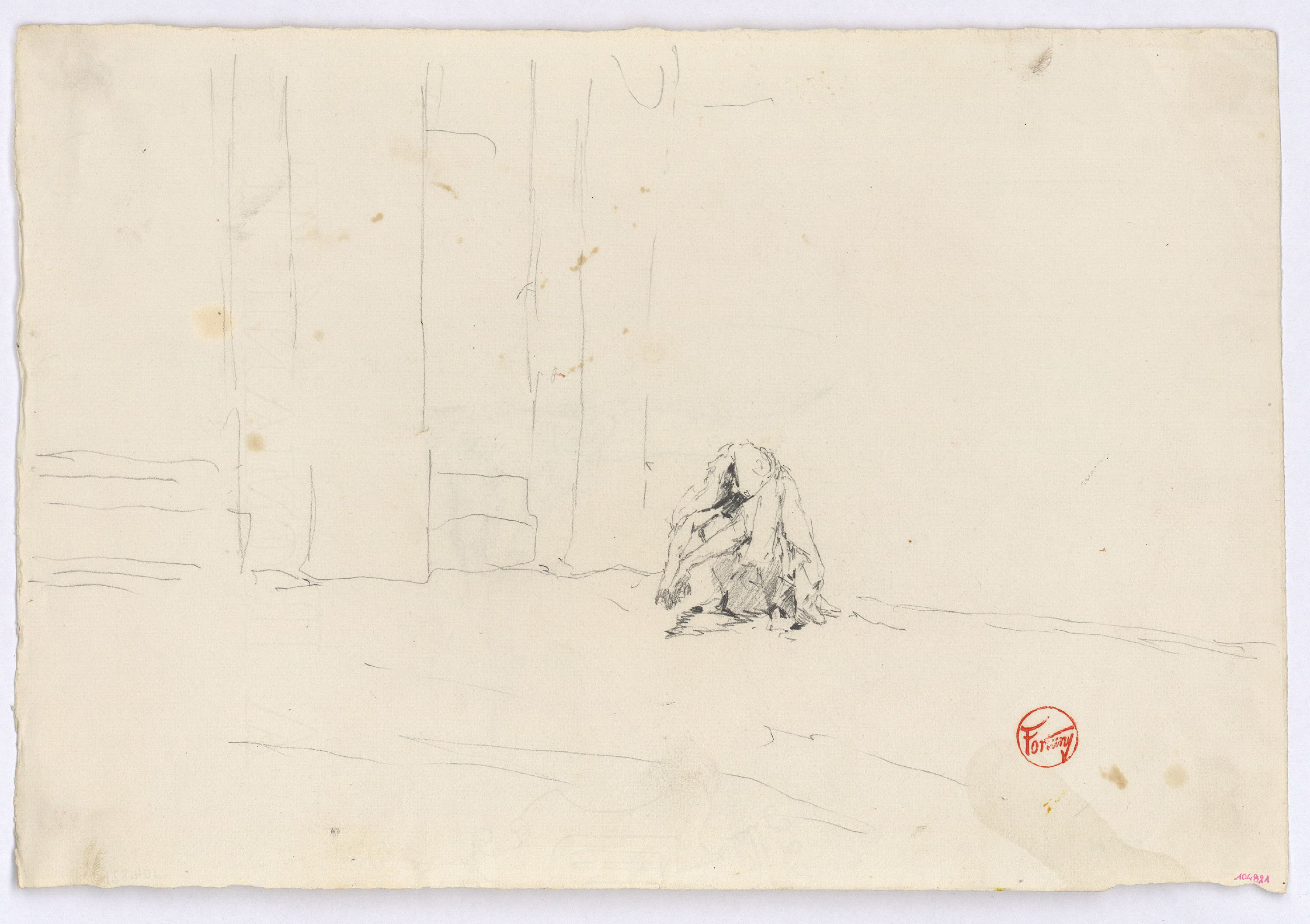 image for: Marià Fortuny - Estudi per al quadre «El tribunal de l'Alhambra» (anvers) / Estudi per al quadre «El tribunal de l'Alhambra» (revers) - Cap a 1871