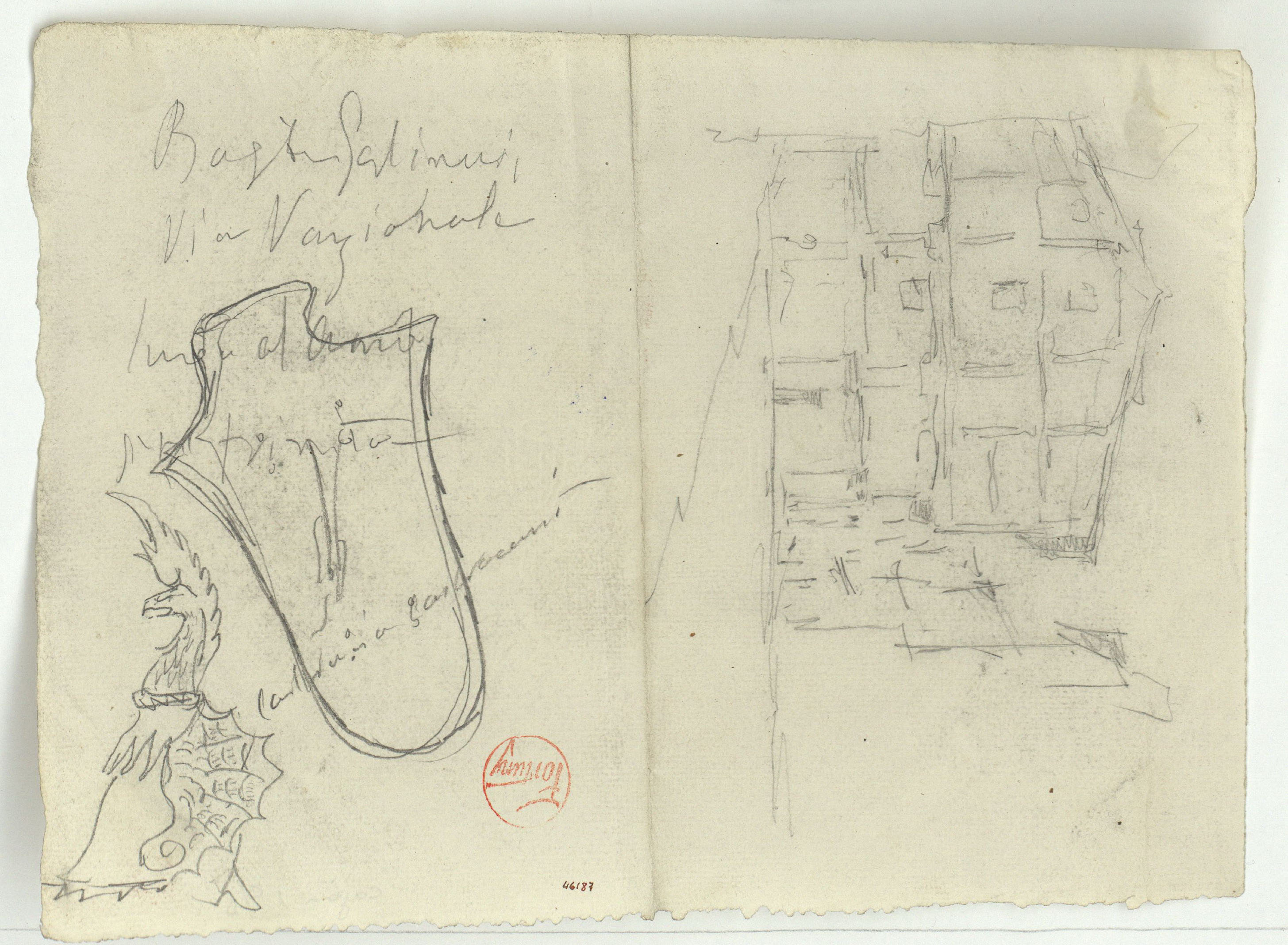 image for: Marià Fortuny - Casc, escut i edificis - Cap a 1863-1872