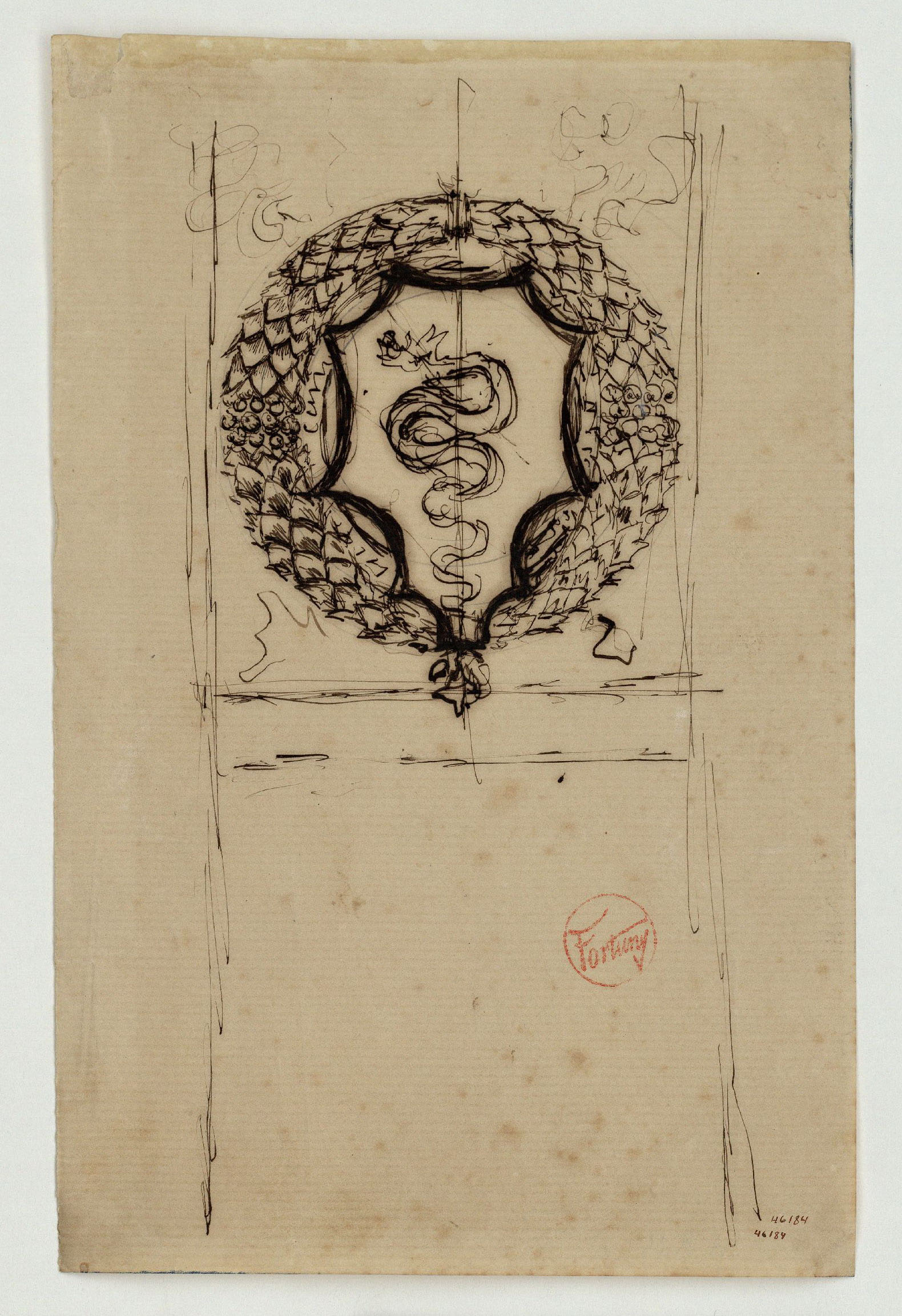 image for: Marià Fortuny - Motiu ornamental d'estil renaixentista - Cap a 1863-1872