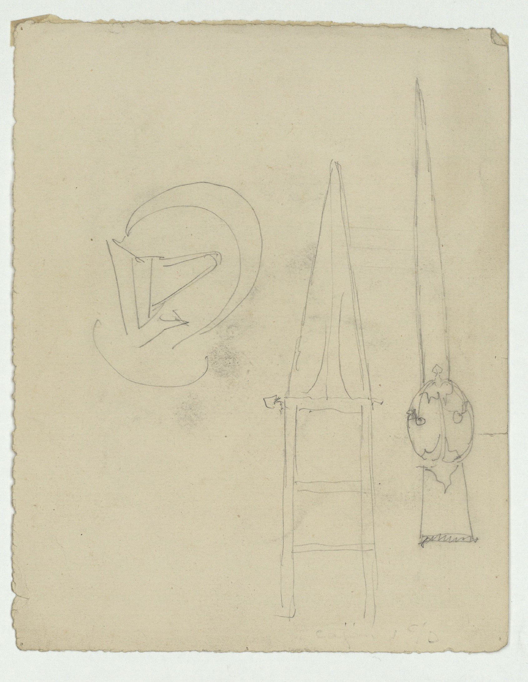 image for: Marià Fortuny - Espasa i casc (anvers) / Espasa, beina i casc (revers) - Cap a 1867-1872 [1]