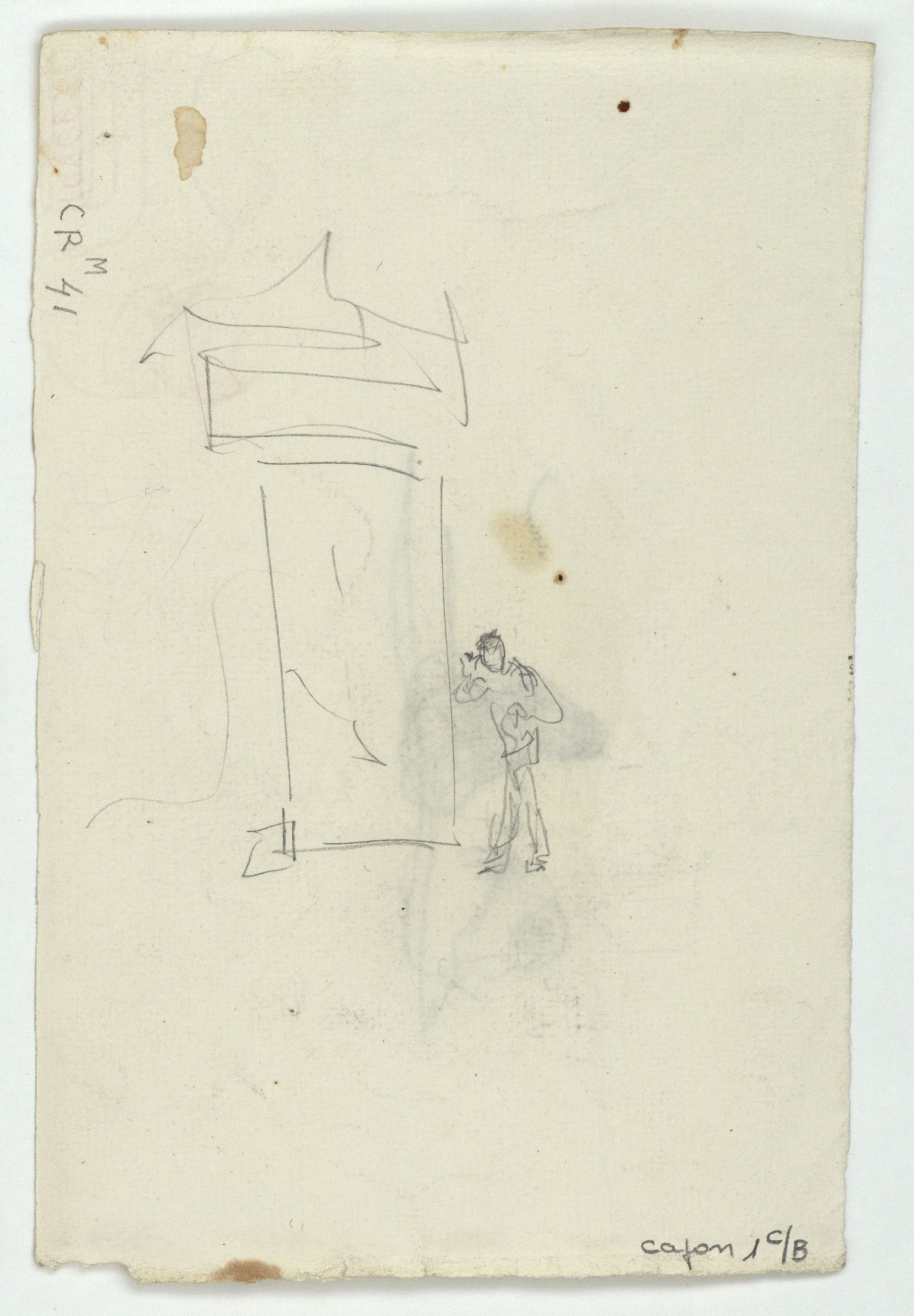 image for: Marià Fortuny - Croquis de marroquins (anvers) / Croquis d'una entrada i figura (revers) - Cap a 1860-1862 [1]