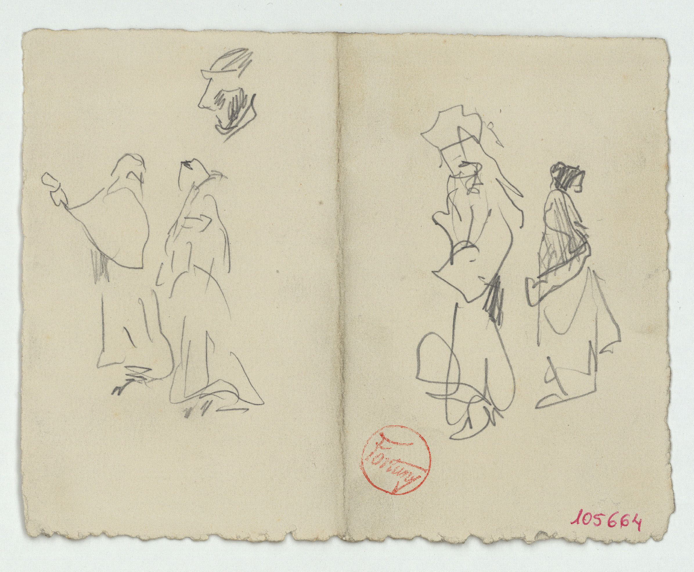 image for: Marià Fortuny - Croquis de figures femenines - Cap a 1870-1872