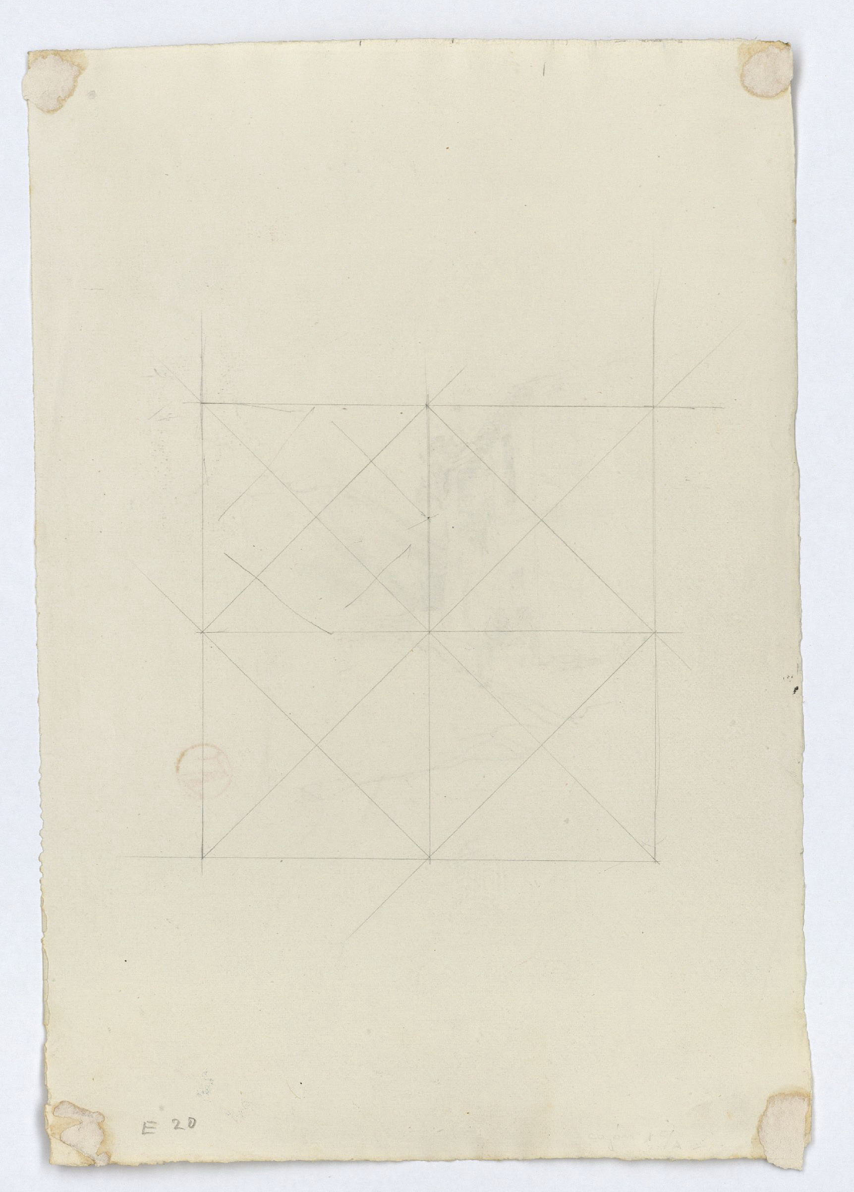 image for: Marià Fortuny - Casa de poble i figures (anvers) / Composició geomètrica (revers) - Cap a 1870-1872 [1]