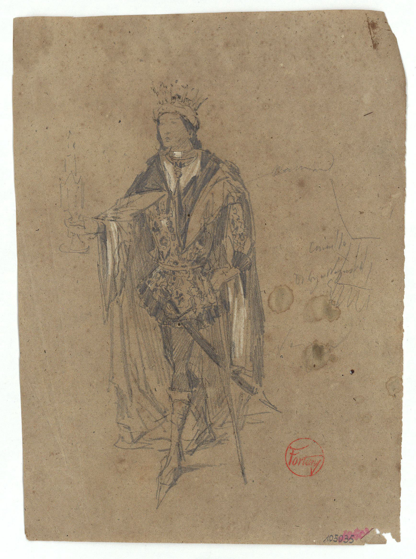 image for: Marià Fortuny - Còpia d'un rei o sant medieval - Cap a 1867-1872