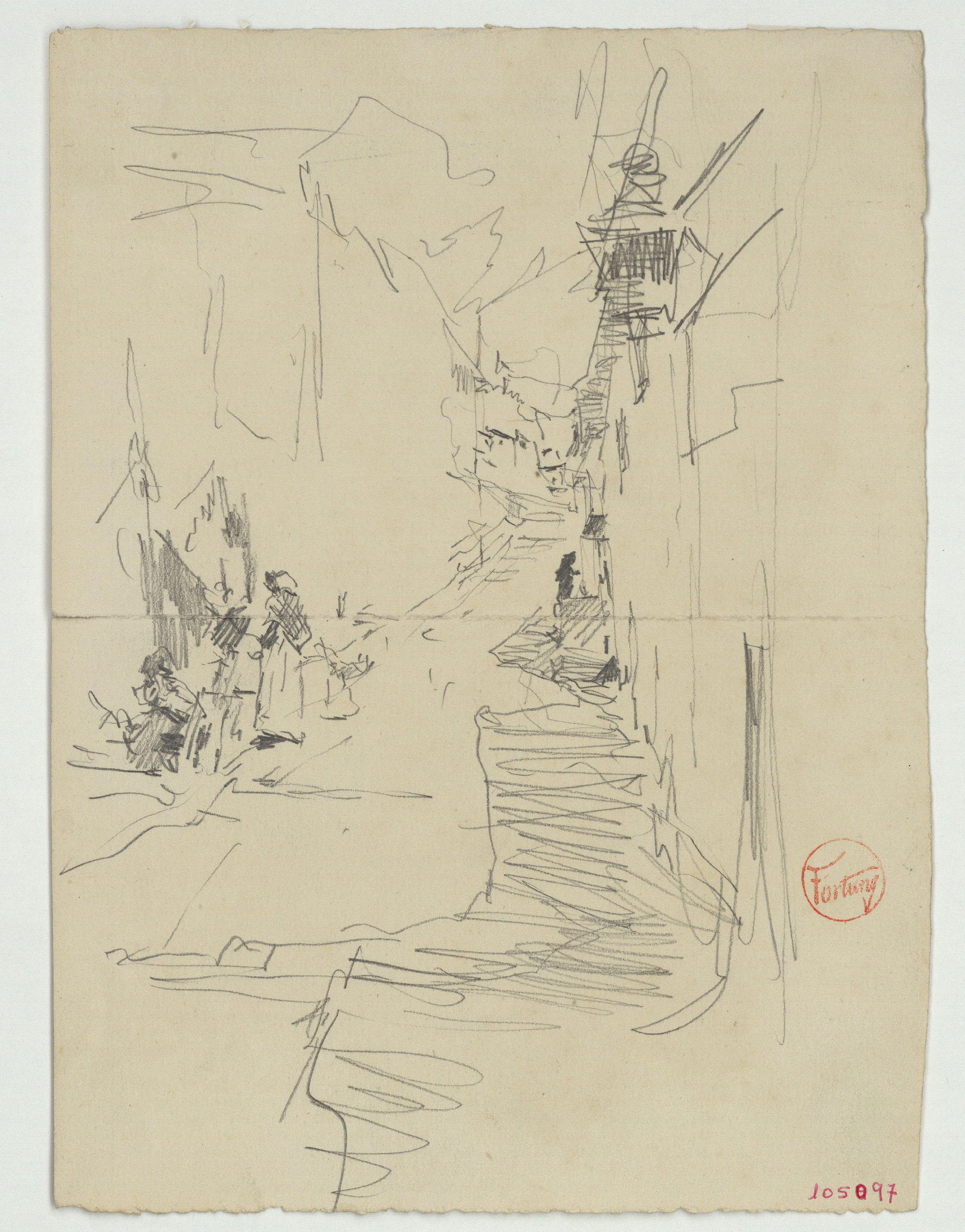 image for: Marià Fortuny - Carrer amb figures - Cap a 1870-1872