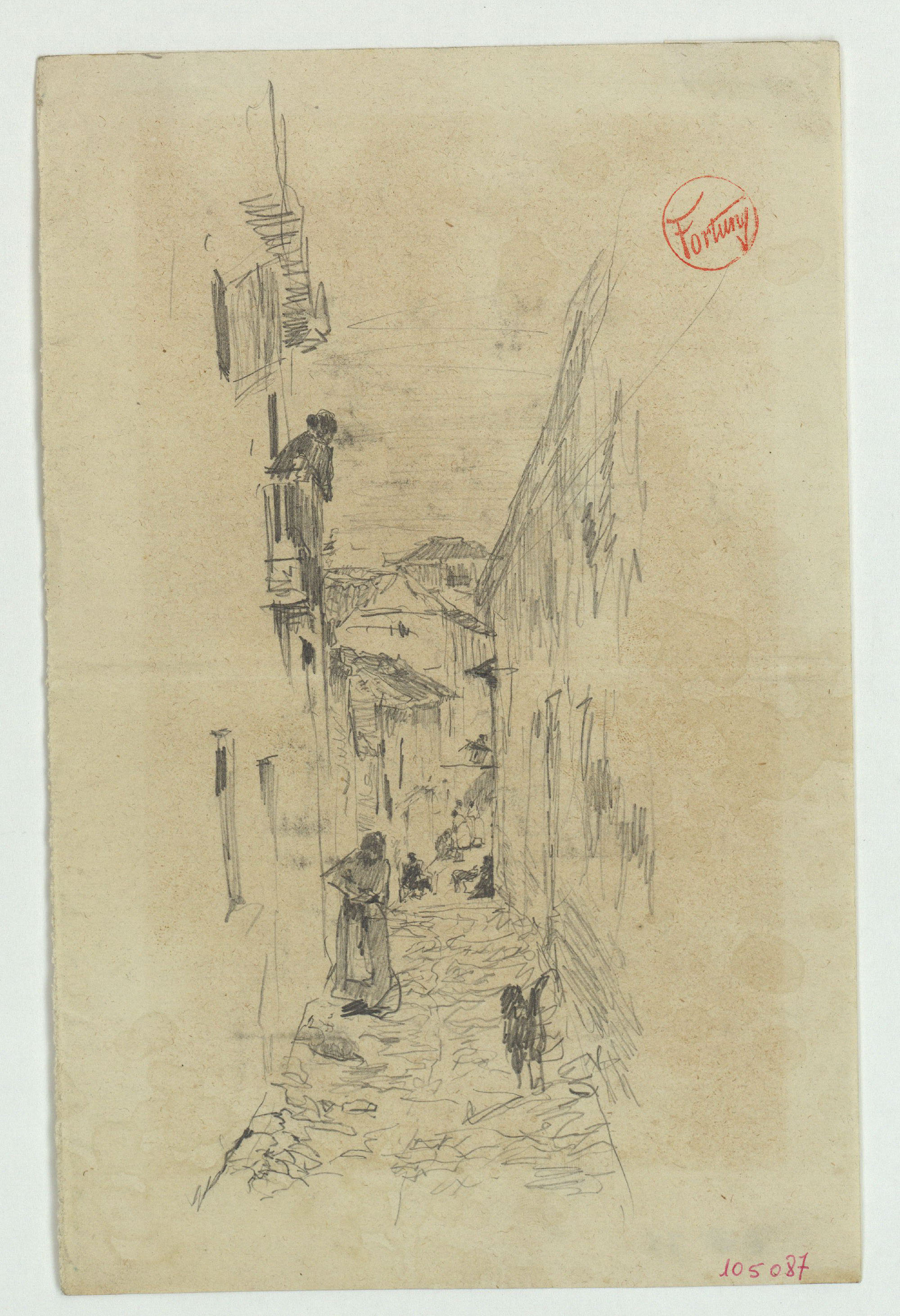 image for: Marià Fortuny - Carrer amb figures - Cap a 1870-1872