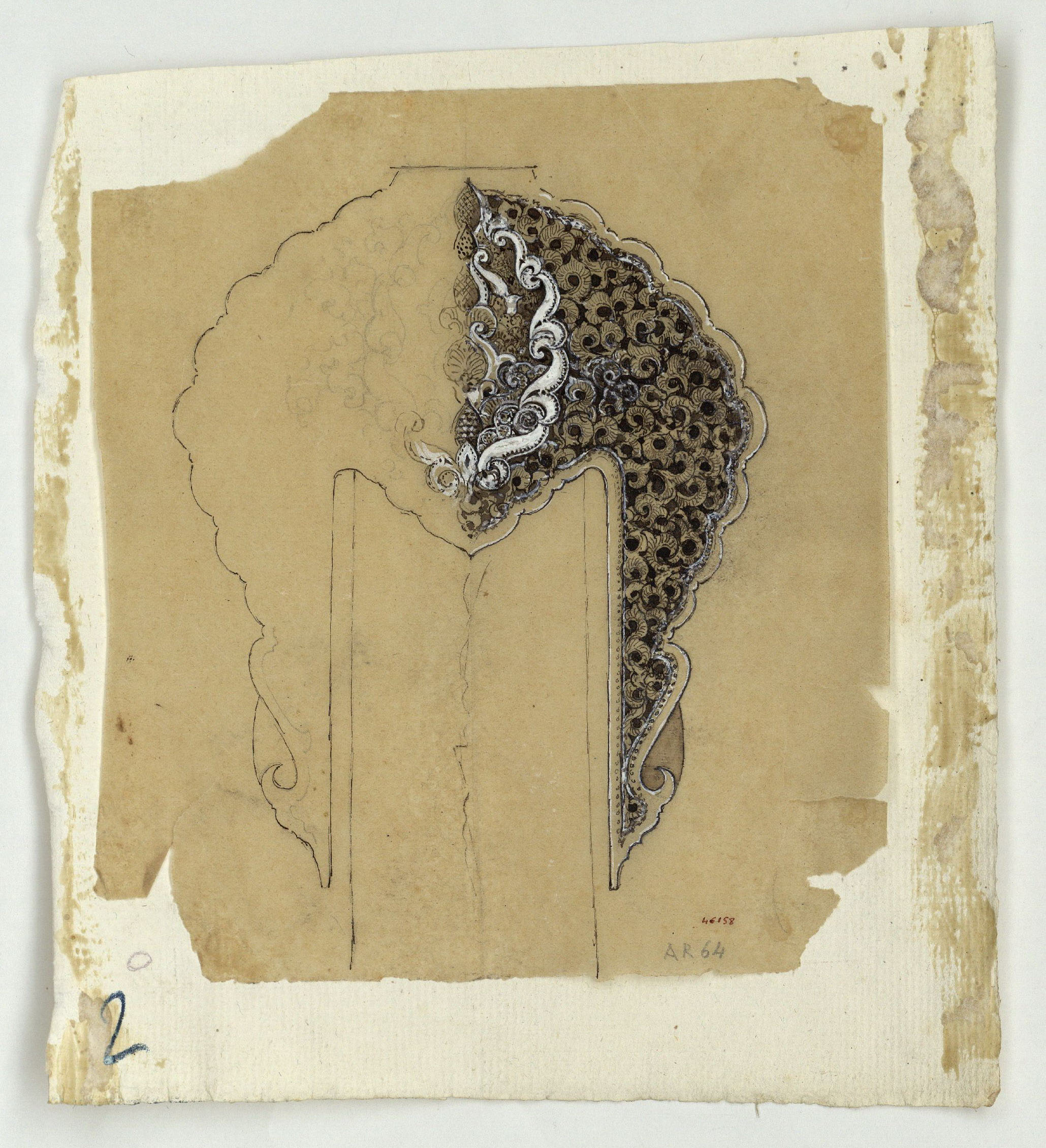 image for: Marià Fortuny - Calc de la guarnició d'una espasa d'estil musulmà - Cap a 1870-1872