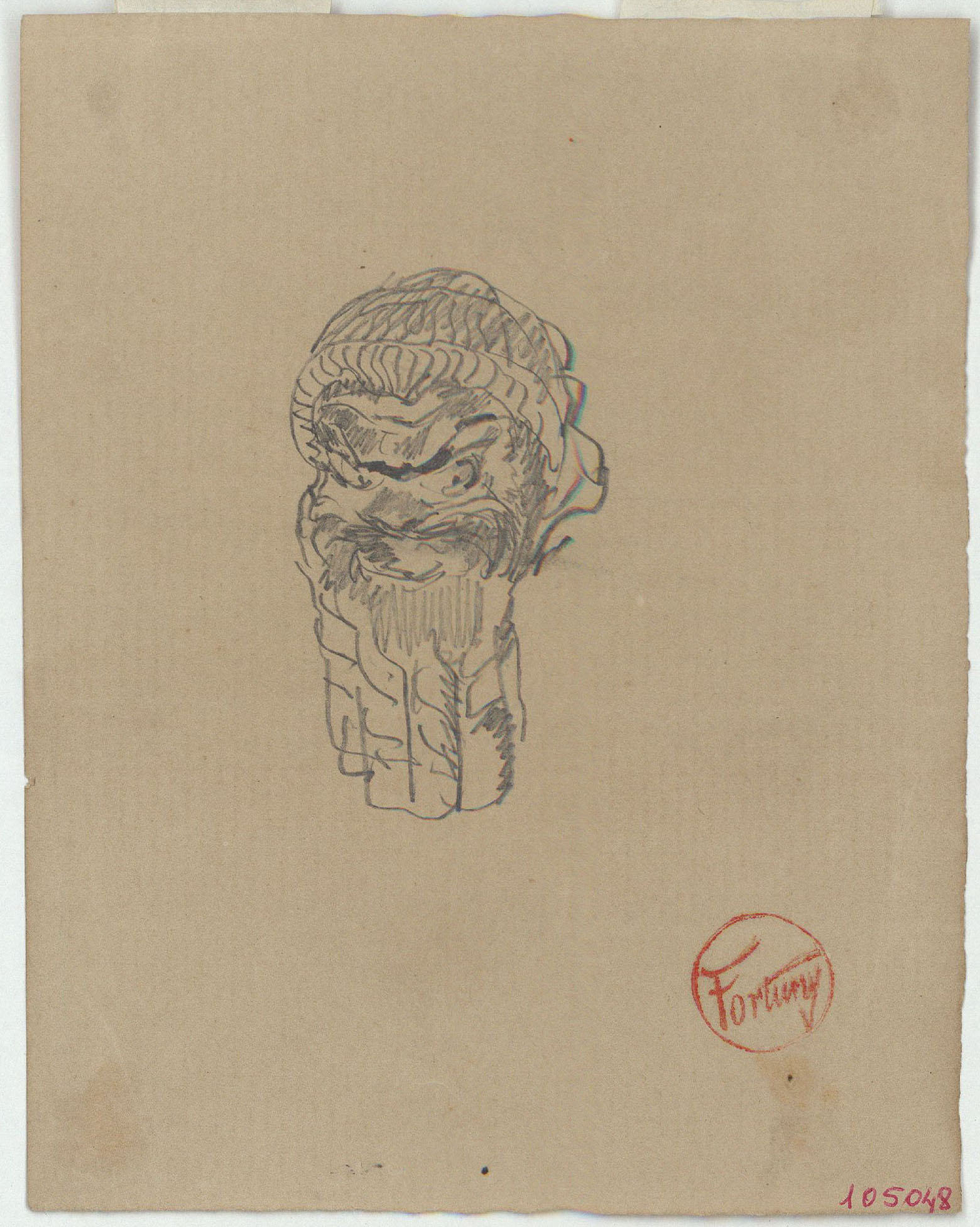 Marià Fortuny - Màscara d'estil mesopotàmic - Cap a 1863-1872 image for: Marià Fortuny - Màscara d'estil mesopotàmic - Cap a 1863-1872