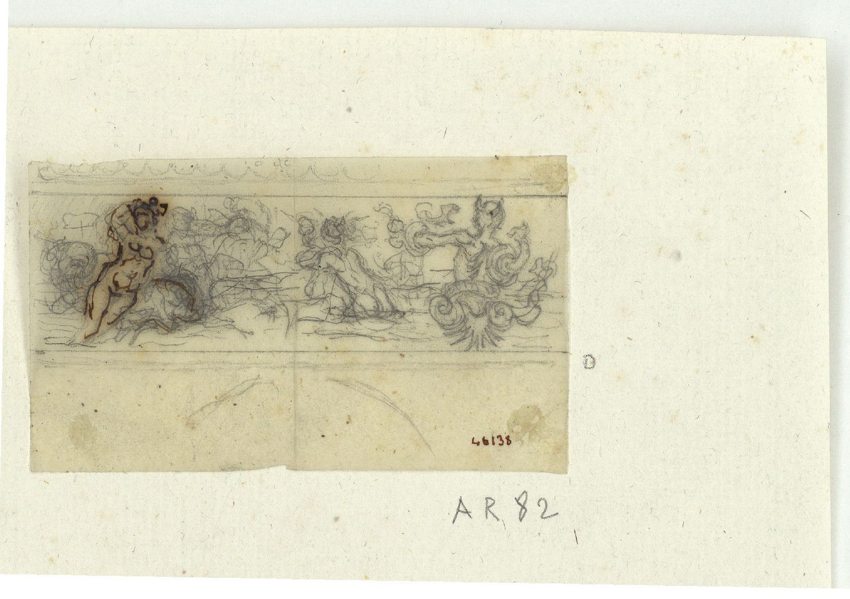 image for: Marià Fortuny - Calc de motiu ornamental d'estil renaixentista - Cap a 1863-1872