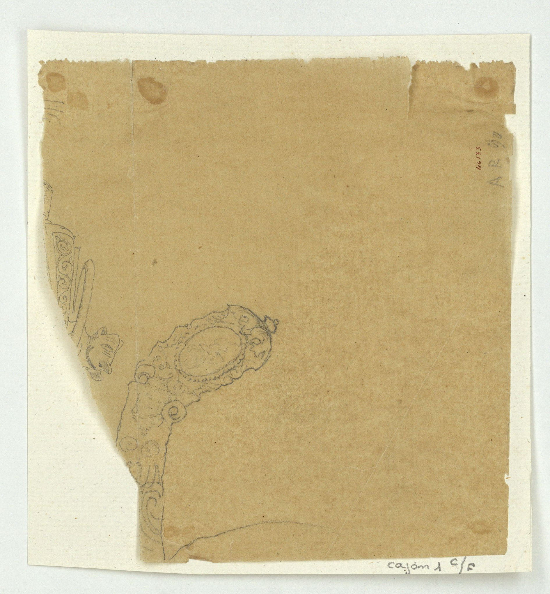 image for: Marià Fortuny - Calc [?] de guardamà d'una espasa d'estil renaixentista - Cap a 1870-1872