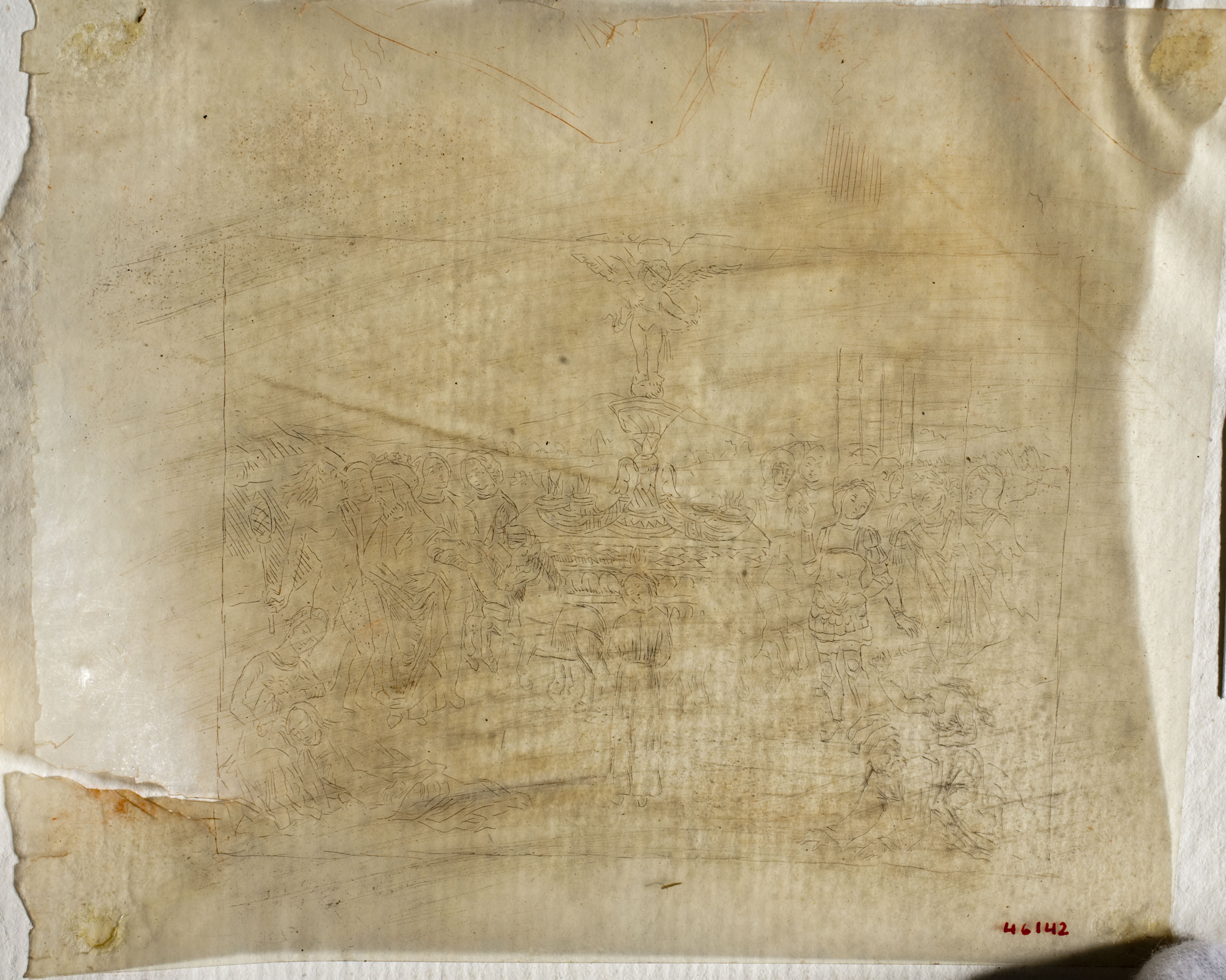 image for: Marià Fortuny - Calc d'una composició centrada per Cupido - Cap a 1863-1872