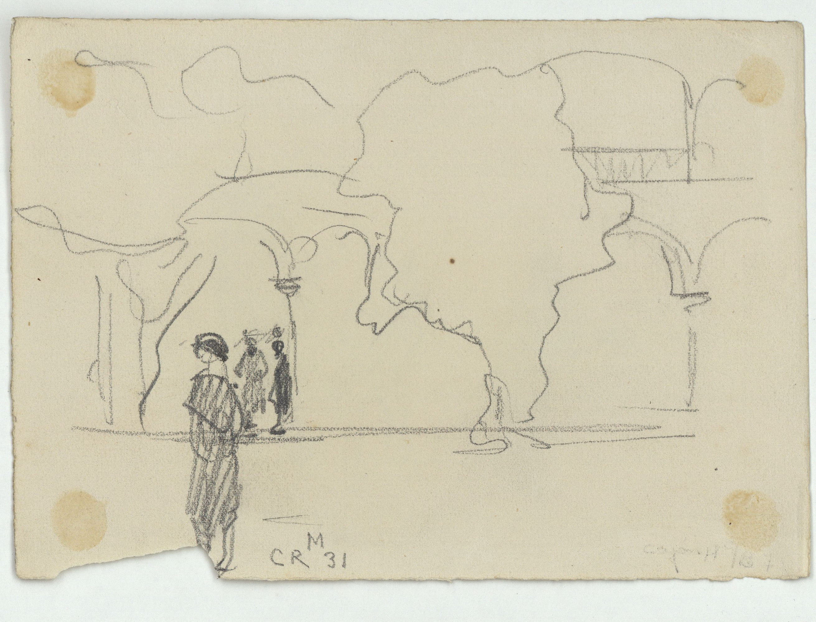 image for: Marià Fortuny - Músics (anvers) / Figures en un pati (revers) - Cap a 1867-1872 [1]