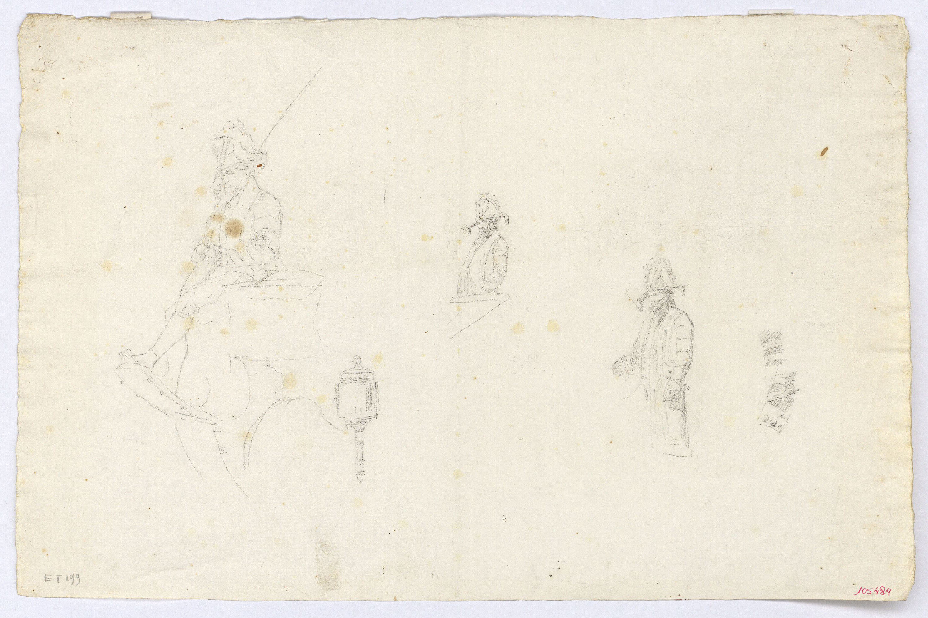 image for: Marià Fortuny - Estudi per al quadre «La reina Maria Cristina passant revista a les tropes» - Cap a 1865-1866