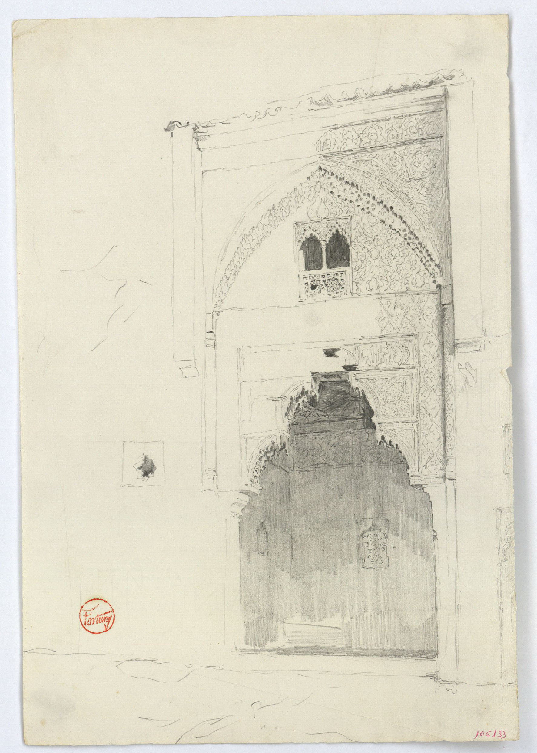 image for: Marià Fortuny - Façana d'un edifici d'estil musulmà (L'Alhambra [?]) - Cap a 1870-1872