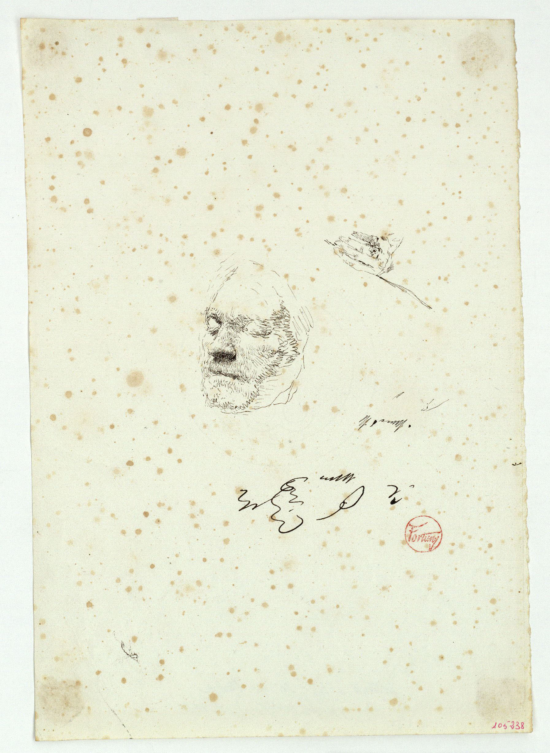 image for: Marià Fortuny - Mà i còpia de la màscara mortuòria de Beethoven - Cap a 1874