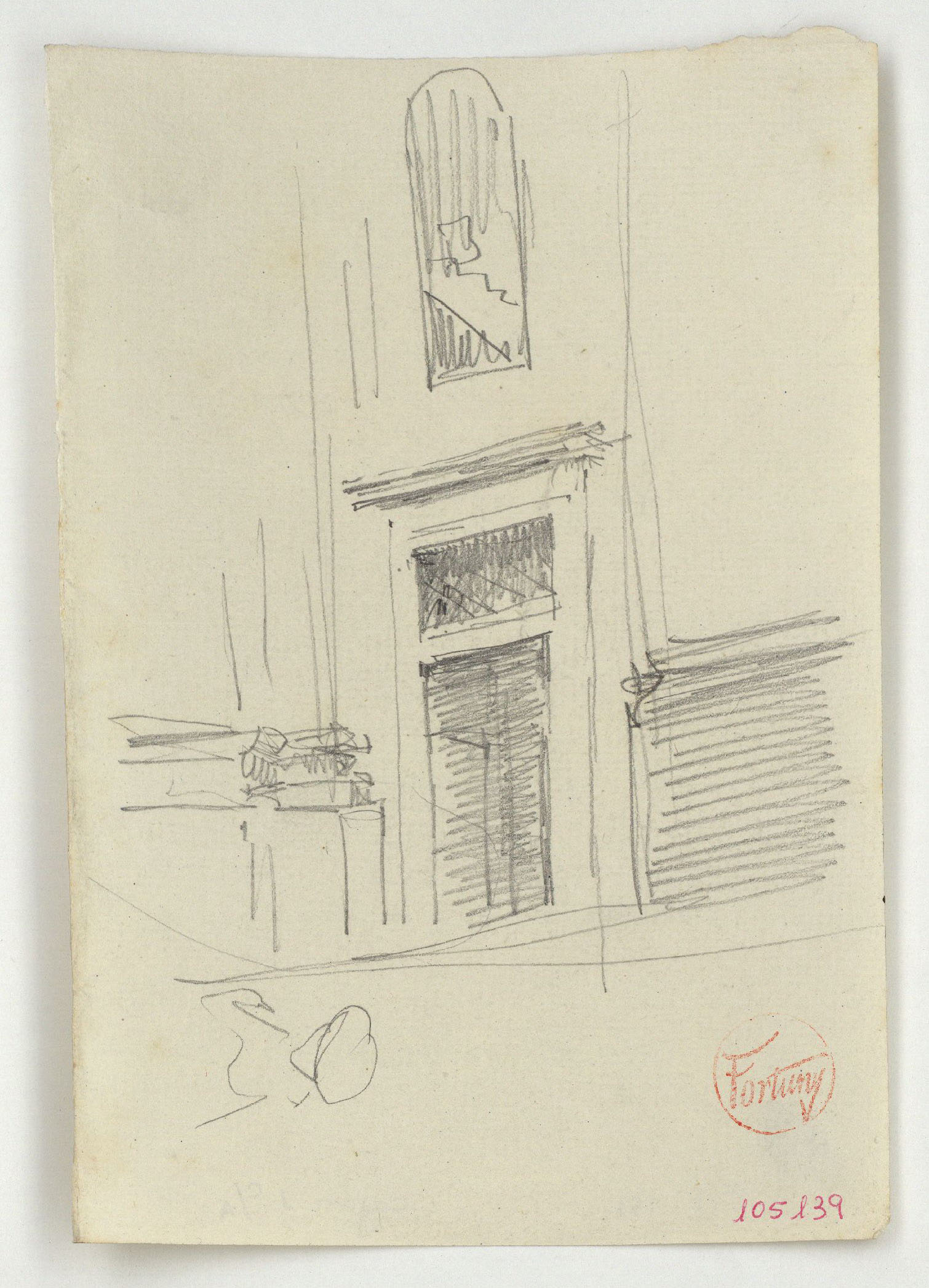 image for: Marià Fortuny - Detall d'una façana - Cap a 1863-1865