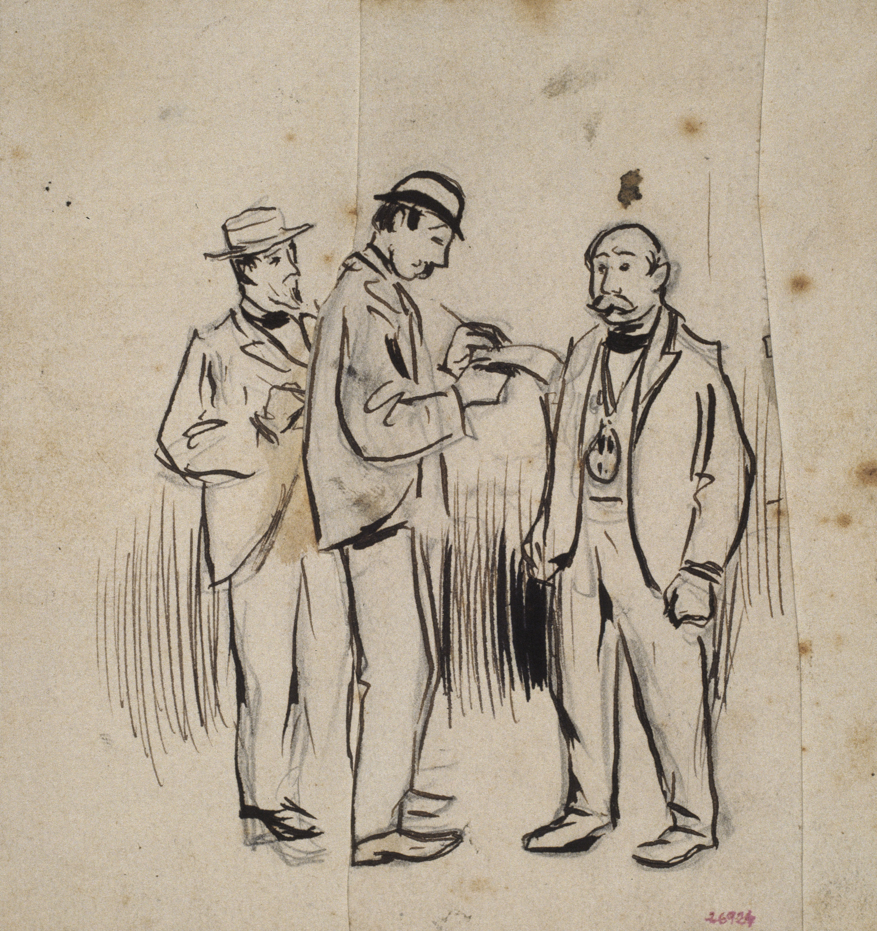 image for: Ramon Casas - Interrogant els qui sortien de la capella - 1893