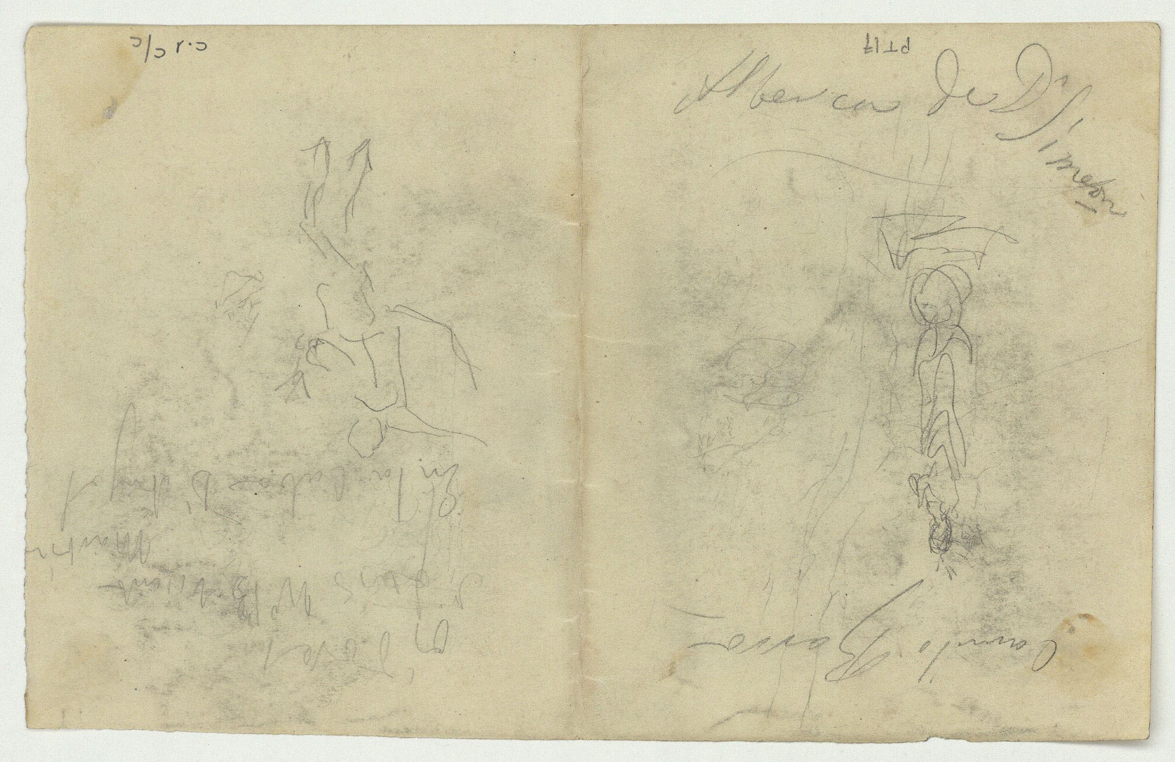 image for: Marià Fortuny - Croquis de figures (anvers) / Croquis de figures (revers) - Cap a 1867-1872 [1]