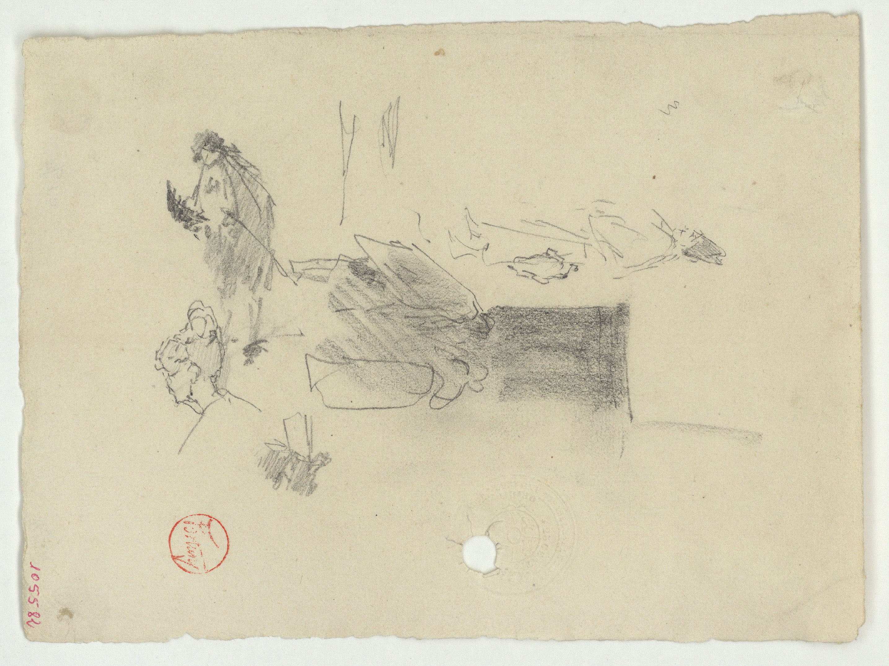 image for: Marià Fortuny - Esbós de figures masculines del segle XVIII - Cap a 1867-1872