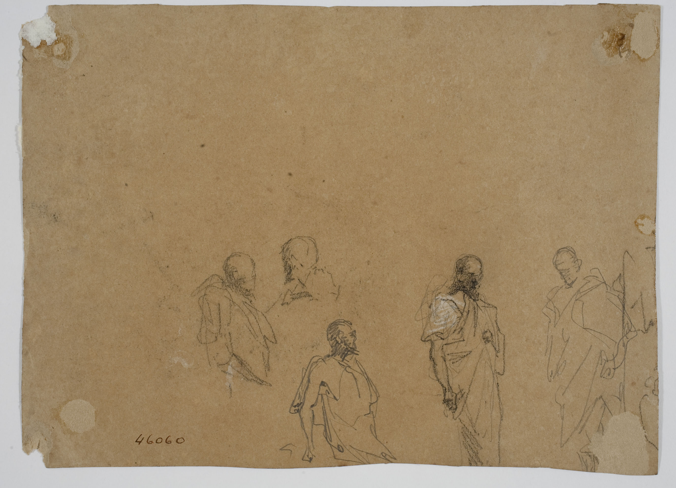image for: Marià Fortuny - Cap de camell (anvers) / Esbós de figures (revers) - Cap a 1860-1862 [1]