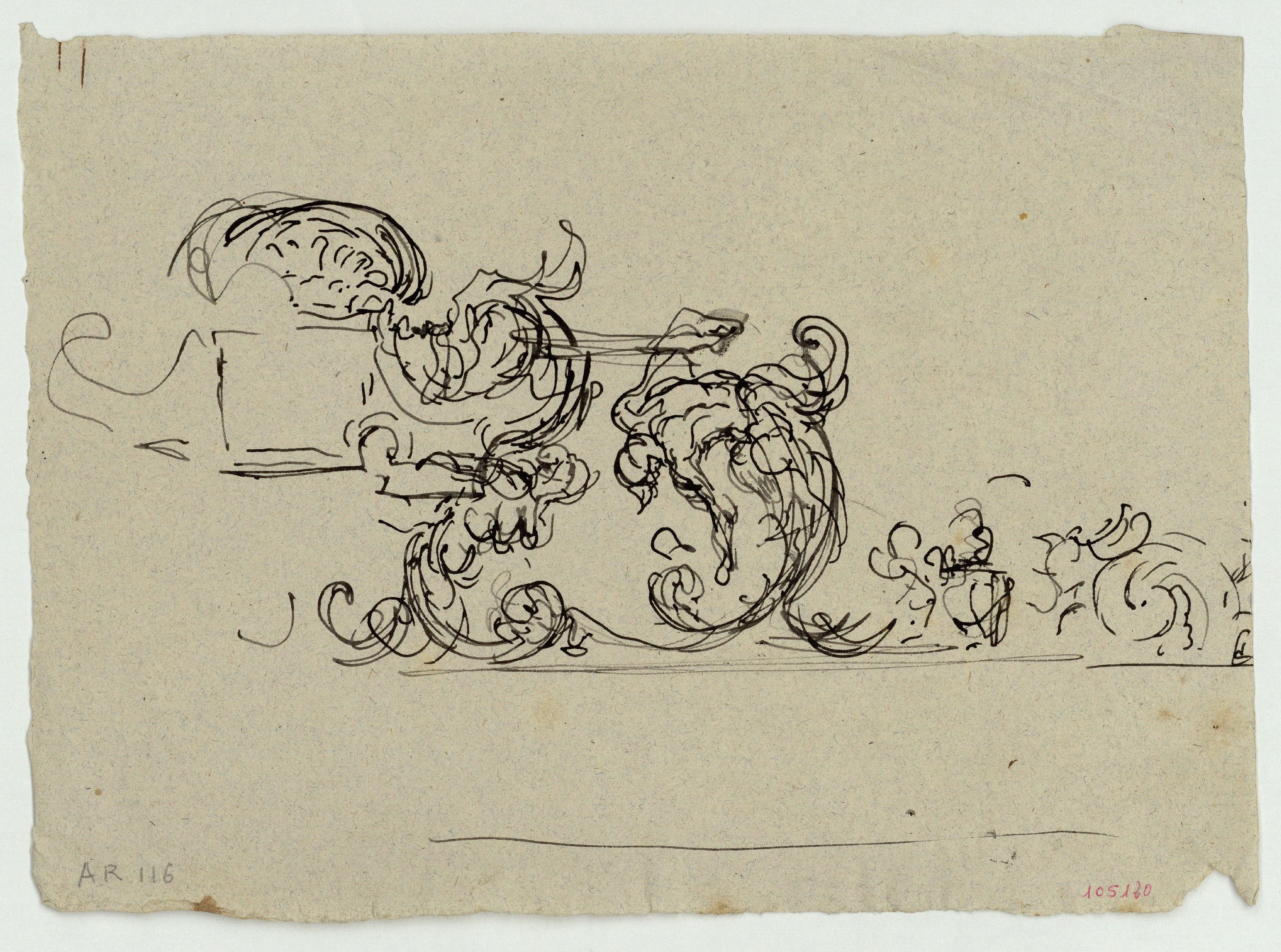 image for: Marià Fortuny - Esbós d'ornamentació - Cap a 1863-1866