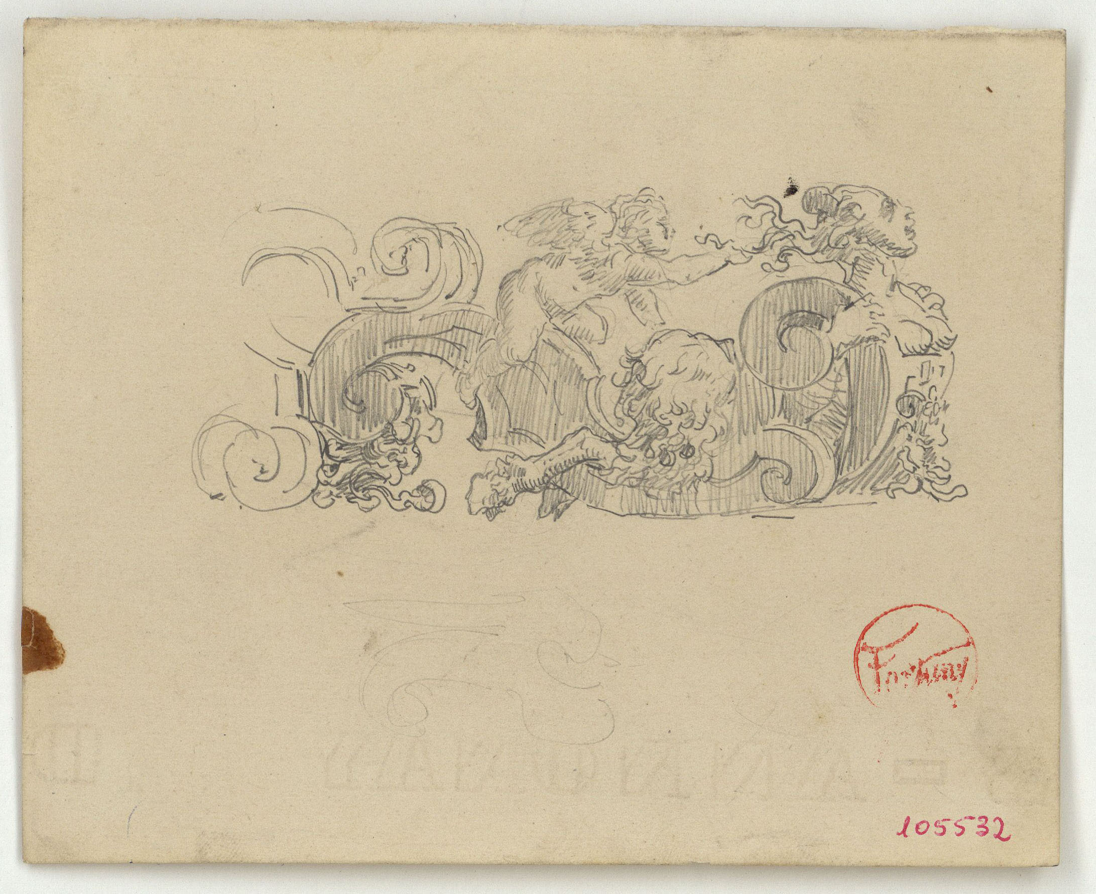 image for: Marià Fortuny - Motiu ornamental d'estil rococó - Cap a 1863-1874