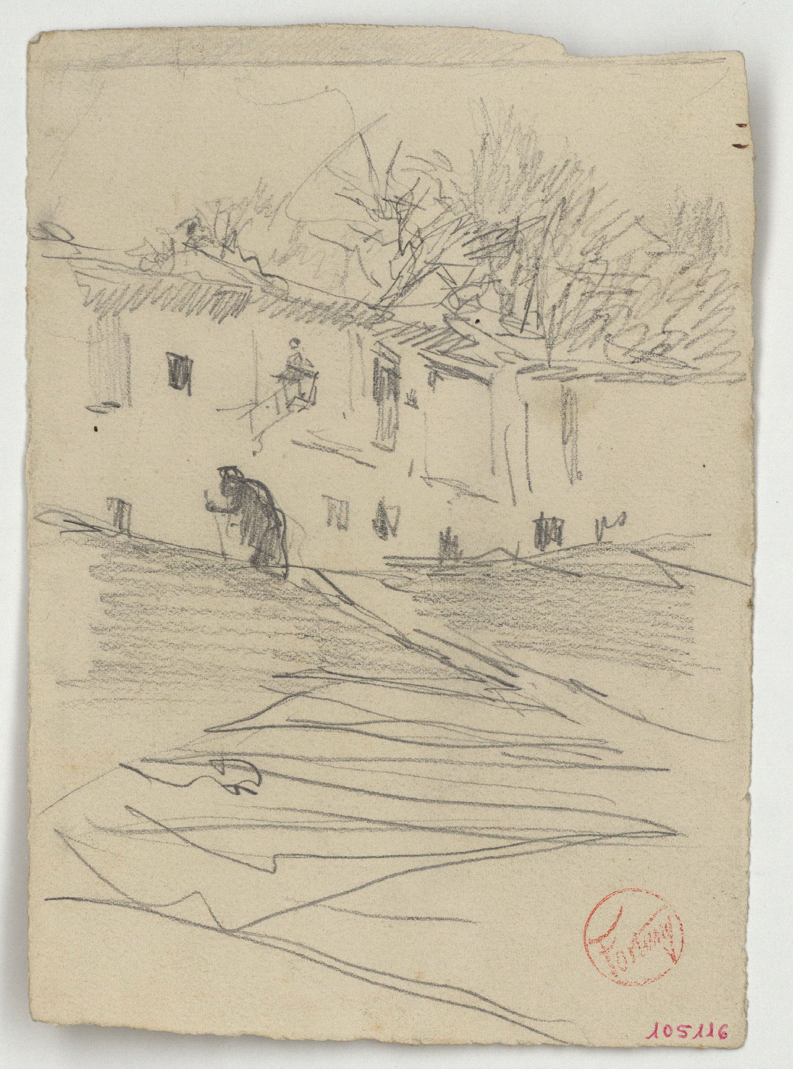 image for: Marià Fortuny - Pujada del Chapiz (Granada) (anvers) / Dues imatges de Felip II (revers) - Cap a 1870-1872