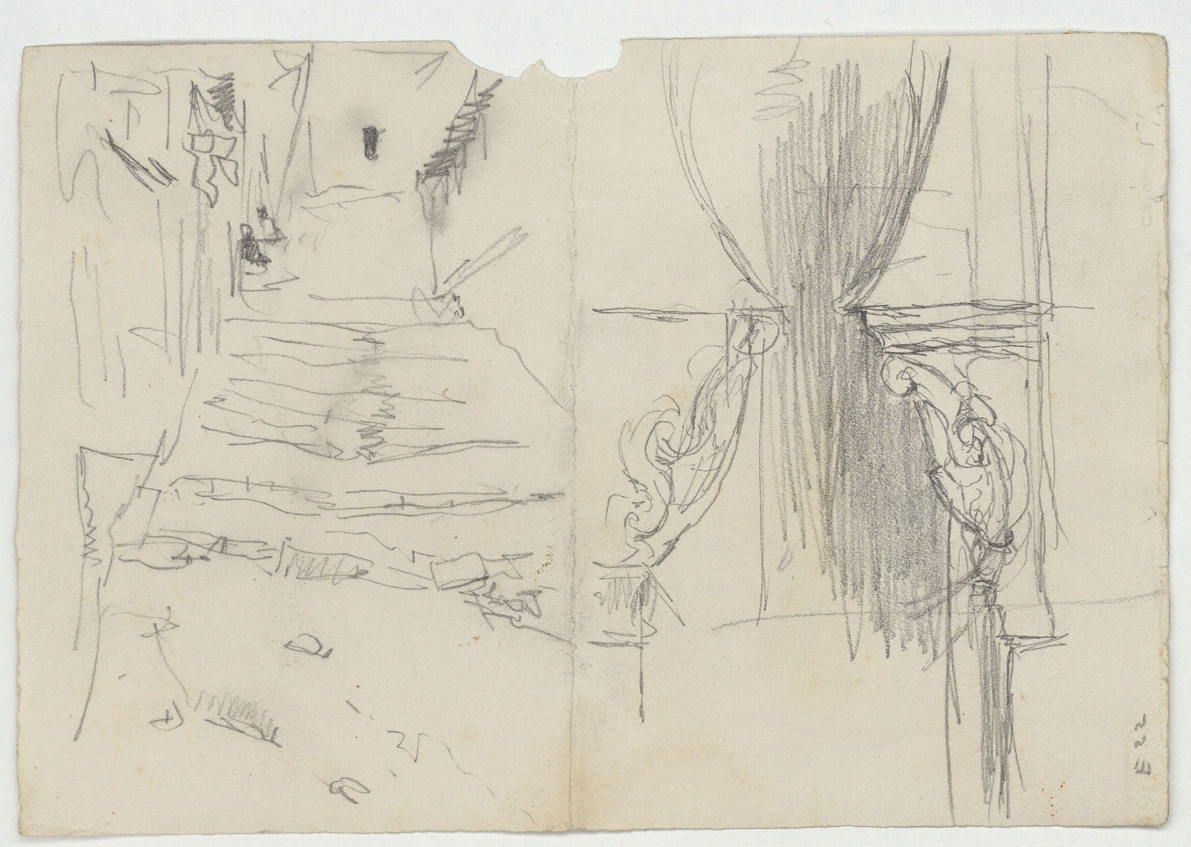 image for: Marià Fortuny - Carreró amb gossos (anvers) / Carreró i capitells d'estil musulmà (revers) - Cap a 1870-1872 [1]