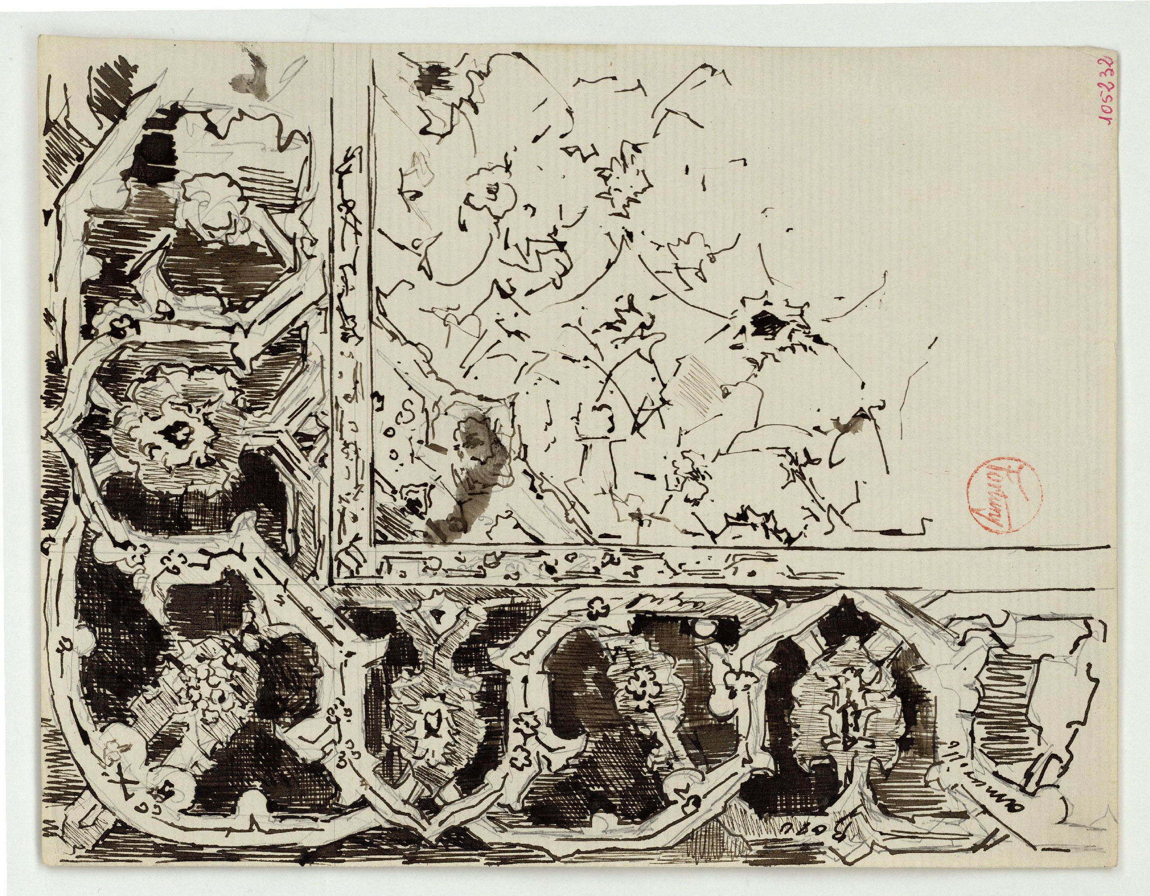 image for: Marià Fortuny - Detall de tapís d'estil musulmà - Cap a 1870-1872