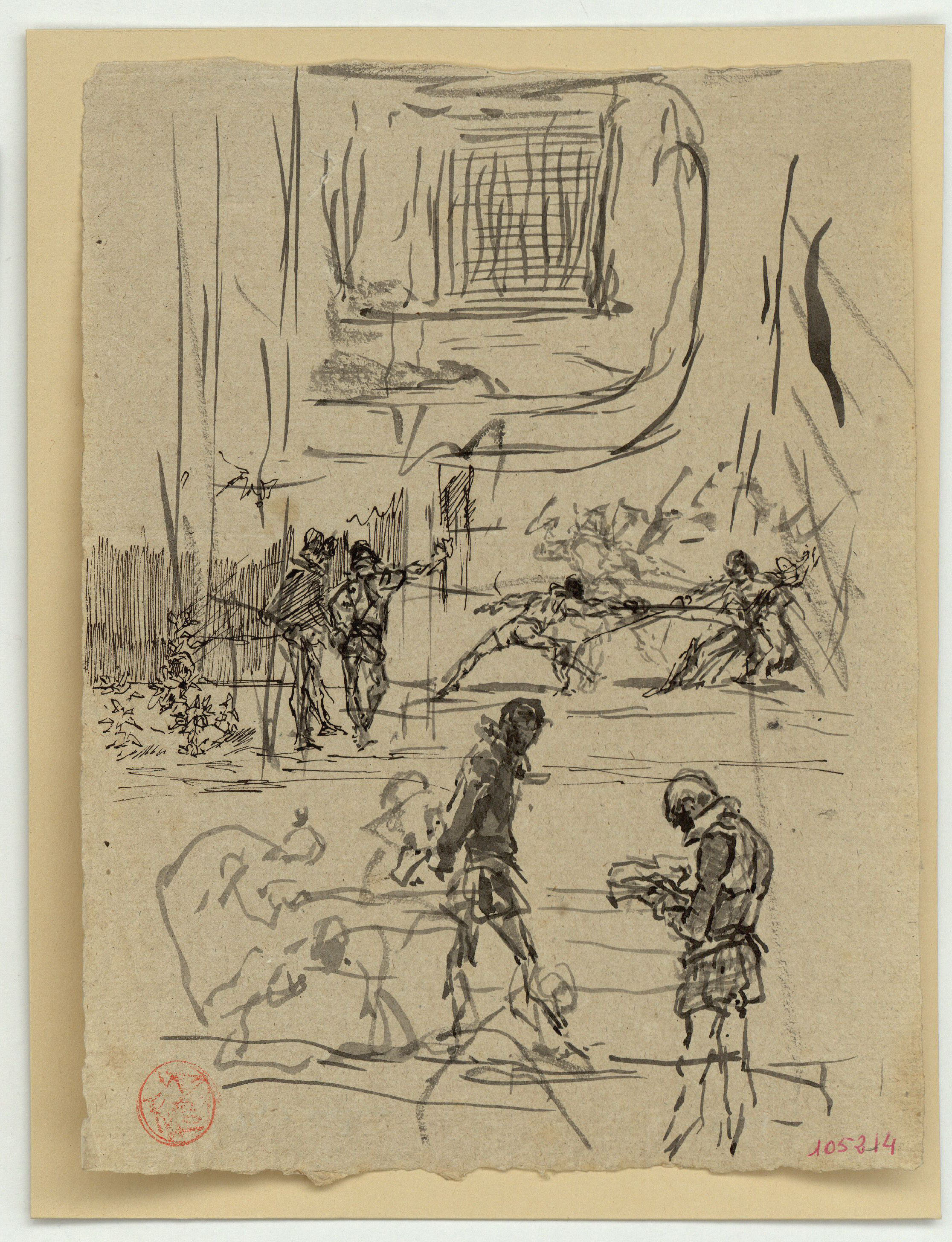 image for: Marià Fortuny - Estudi per al quadre «Passatemps de gentilhomes» - Cap a 1870