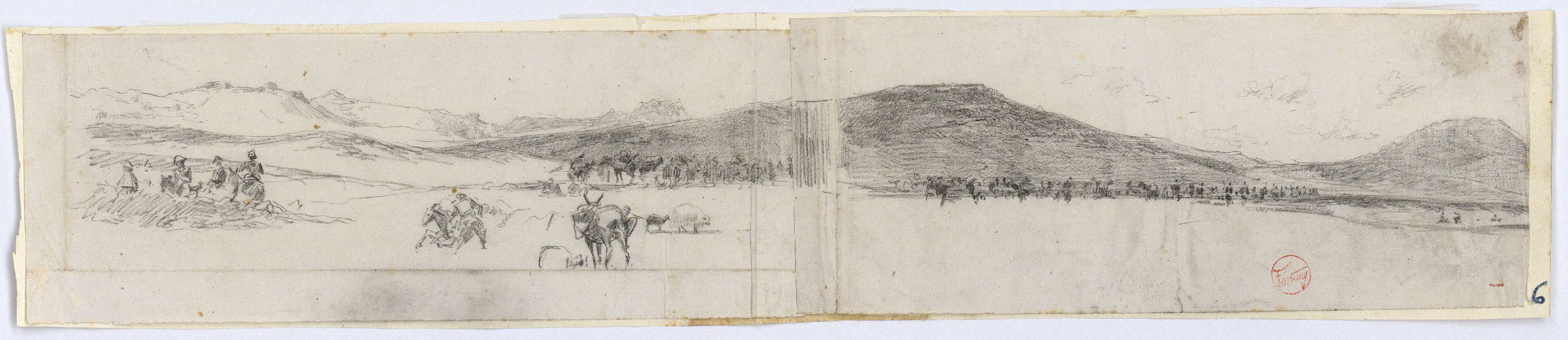 image for: Marià Fortuny - Paisatge marroquí amb l'exèrcit espanyol - Cap a 1860