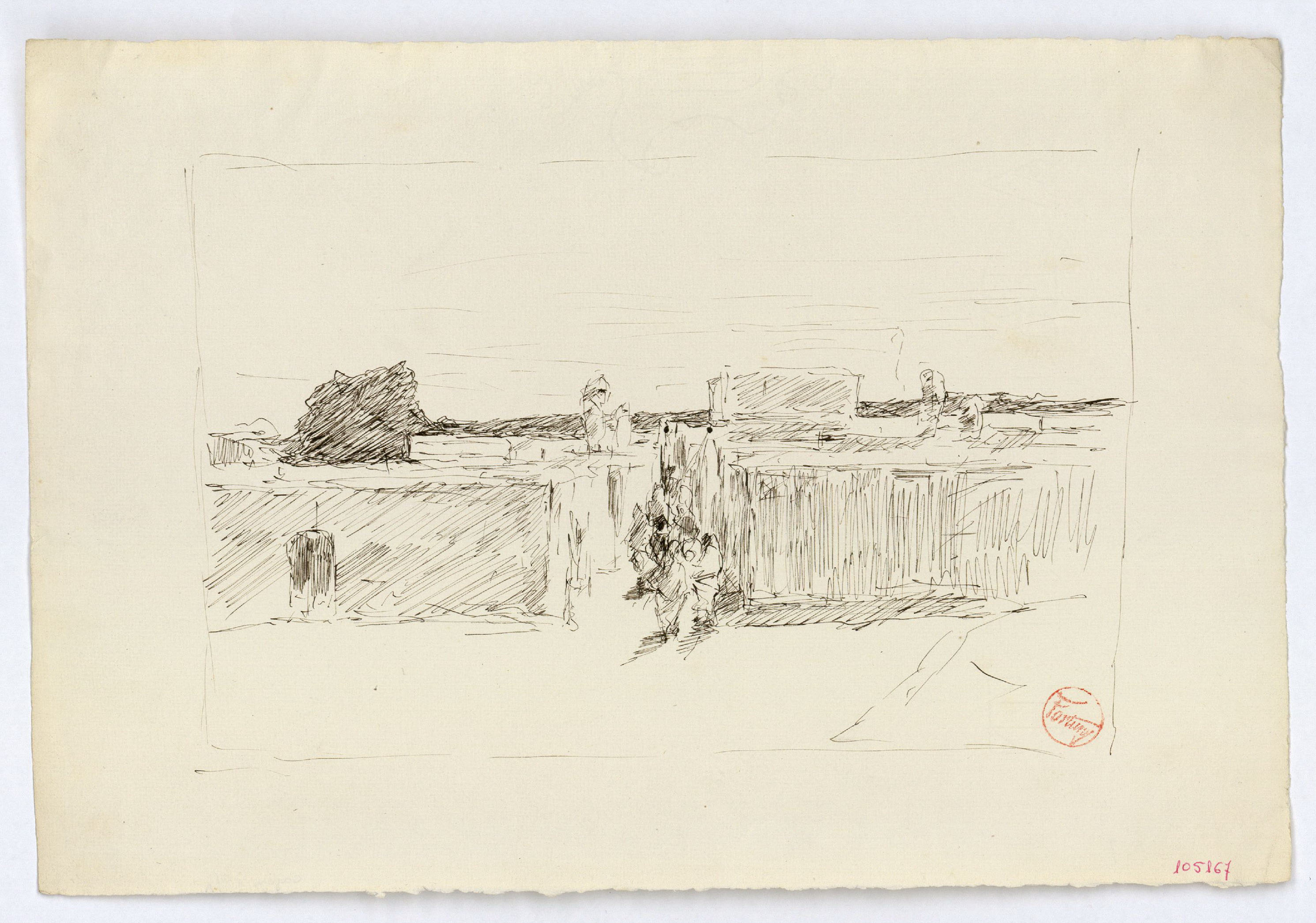 image for: Marià Fortuny - Poblat marroquí amb figures - Cap a 1860-1862