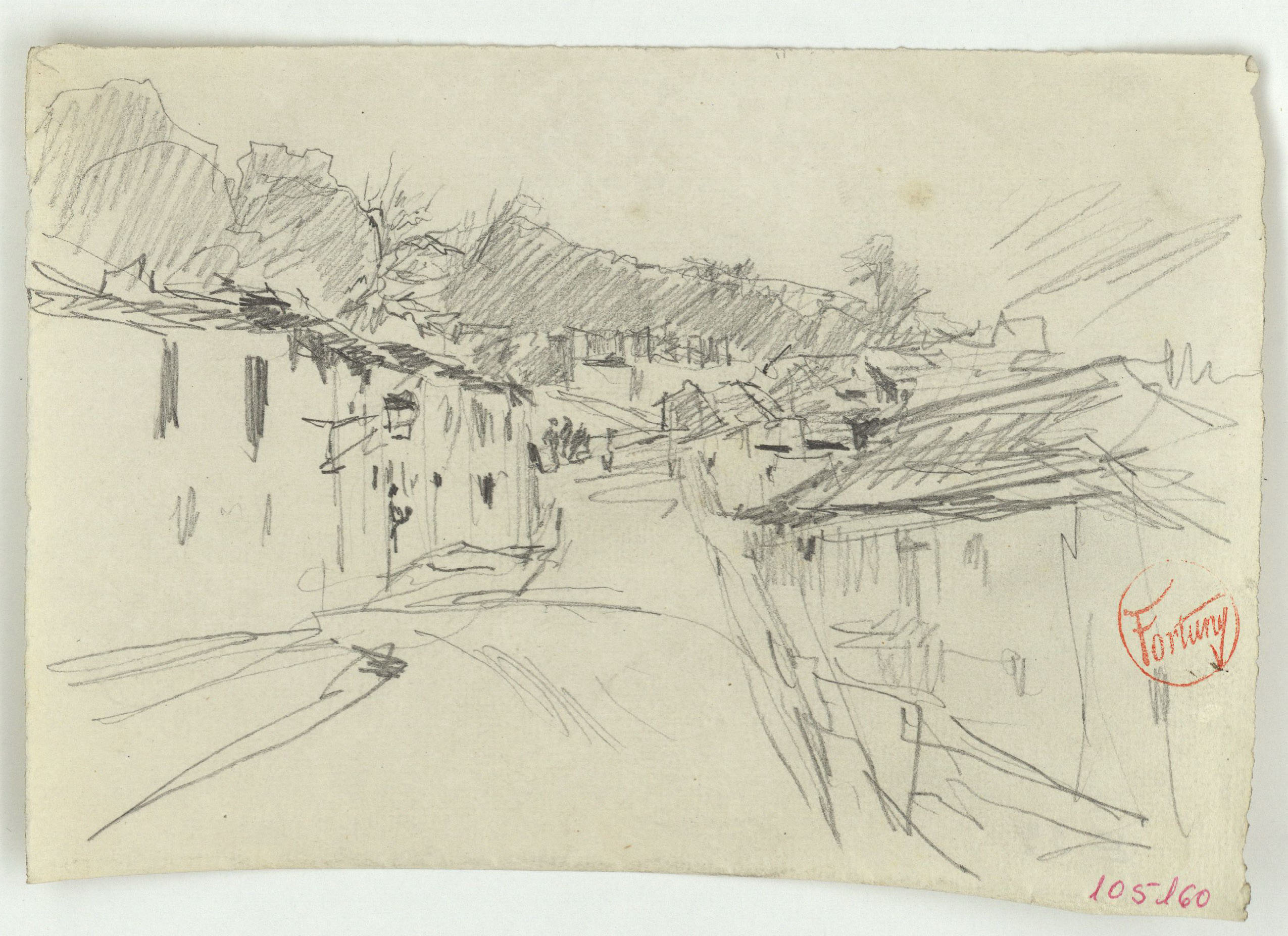 image for: Marià Fortuny - Carrer de poble - Cap a 1870-1872