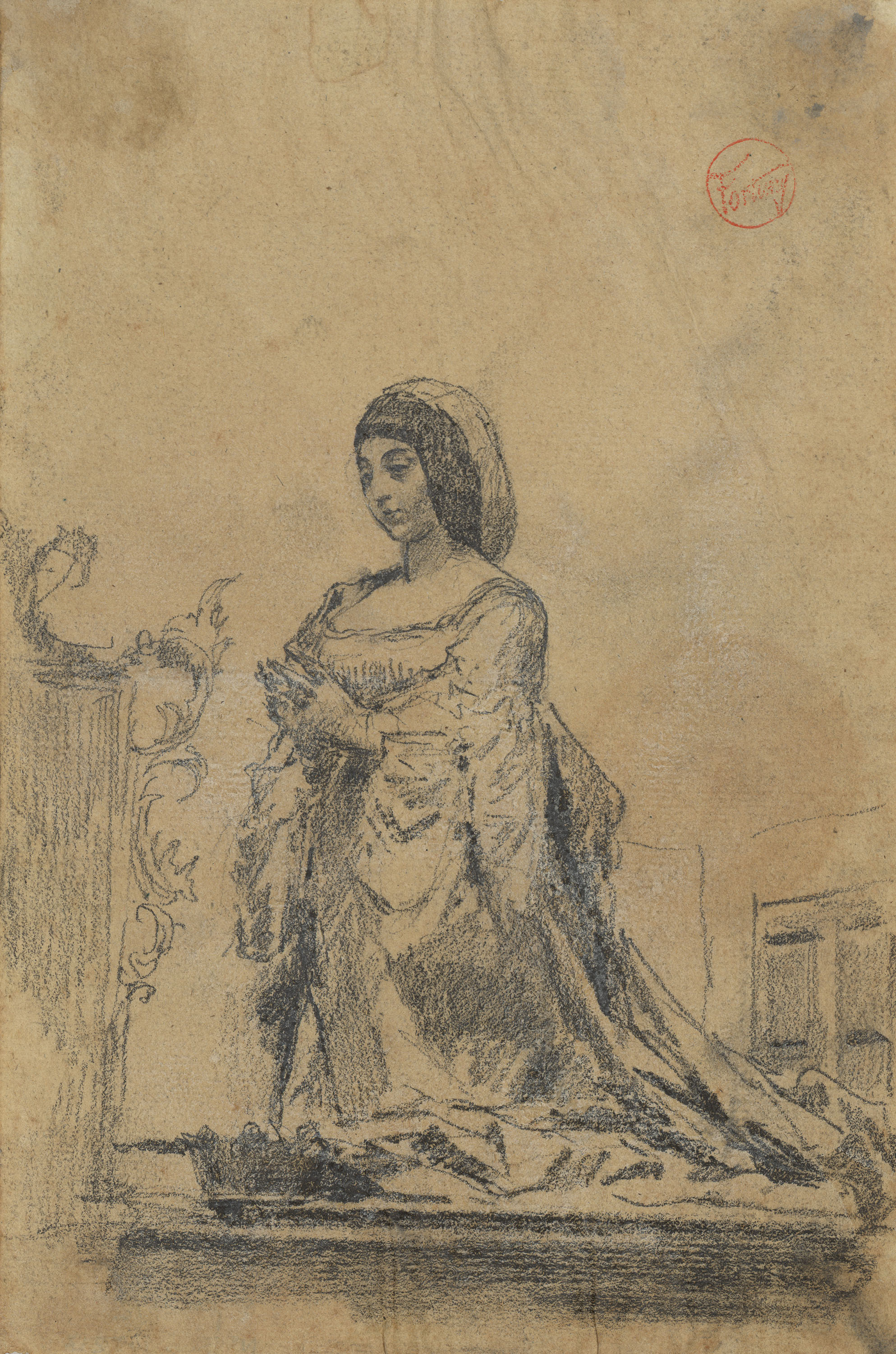 image for: Marià Fortuny - Còpia de l'estàtua d'Isabel la Catòlica - Cap a 1867-1872